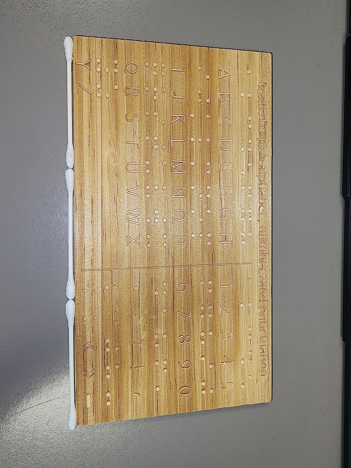 Yulejo Braille Alphabet Board 8.7x6.3in Wood Raised Dots Fingerboard Braille Chart, Tactile Learning Tool for Blind & Sighted Adults, Visually Impaired Beginners, Educators customer photo 1