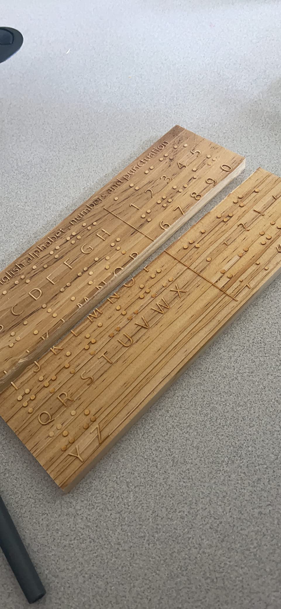Yulejo Braille Alphabet Board 8.7x6.3in Wood Raised Dots Fingerboard Braille Chart, Tactile Learning Tool for Blind & Sighted Adults, Visually Impaired Beginners, Educators customer photo 2