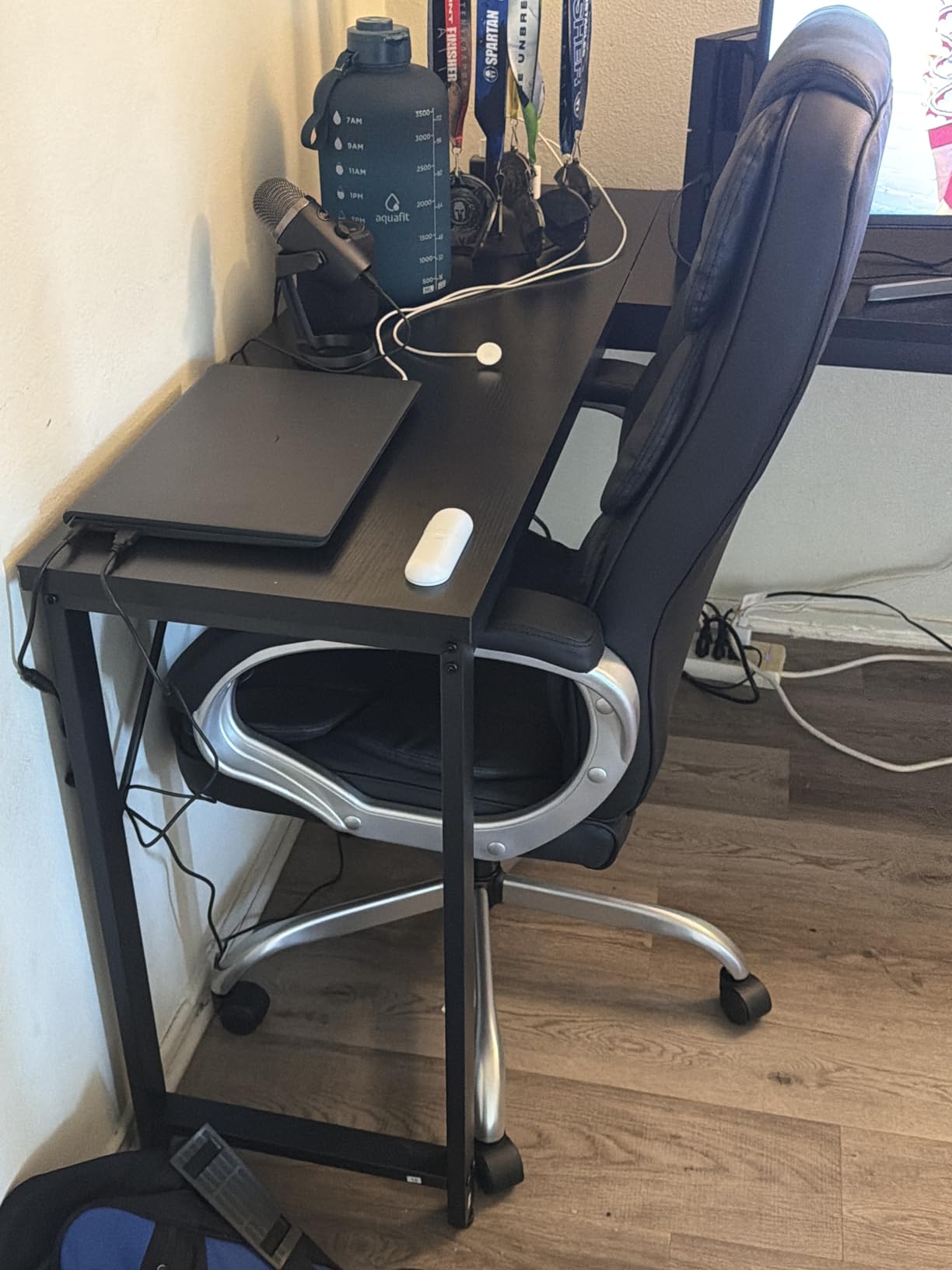 Homall Office Chair High Back Computer Desk Chair, PU Leather Adjustable Height Modern Executive Swivel Task Chair with Padded Armrests and Lumbar Support (Black) customer photo 2