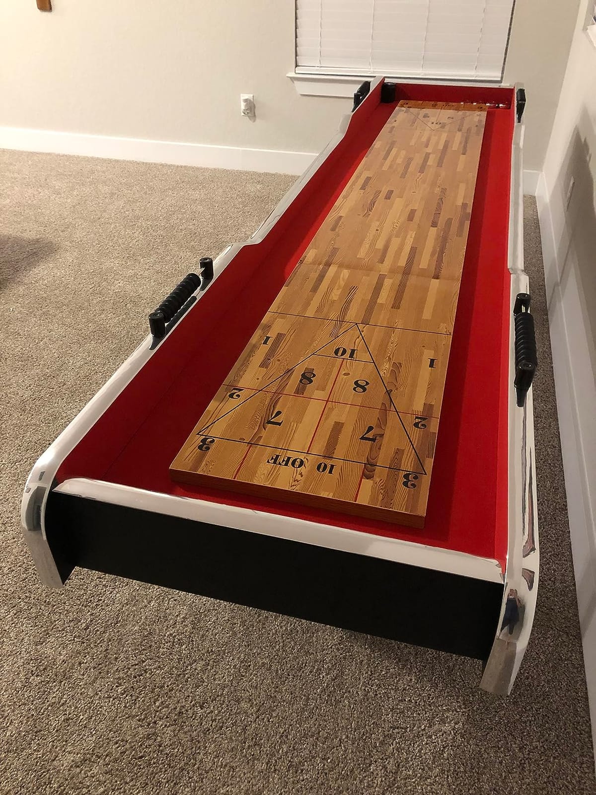 SereneLife Shuffleboard Table, 9ft Poly Coated Surface, with Accessories, Abacus Style Scoring, Fast Puck Action Play, Arcade Shuffle Board Game Table for Kids and Adults customer photo 2