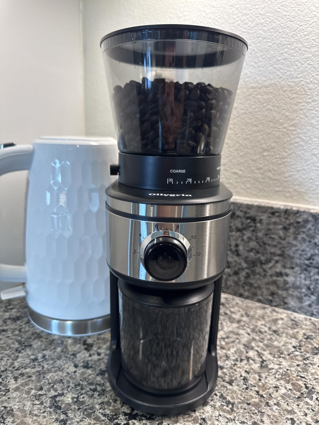 Ollygrin Burr Coffee Grinder, Electric Conical Coffee Bean Grinder With 30 Adjustable Grind Settings For 2-12 Cups, Sliver & Black customer photo 1