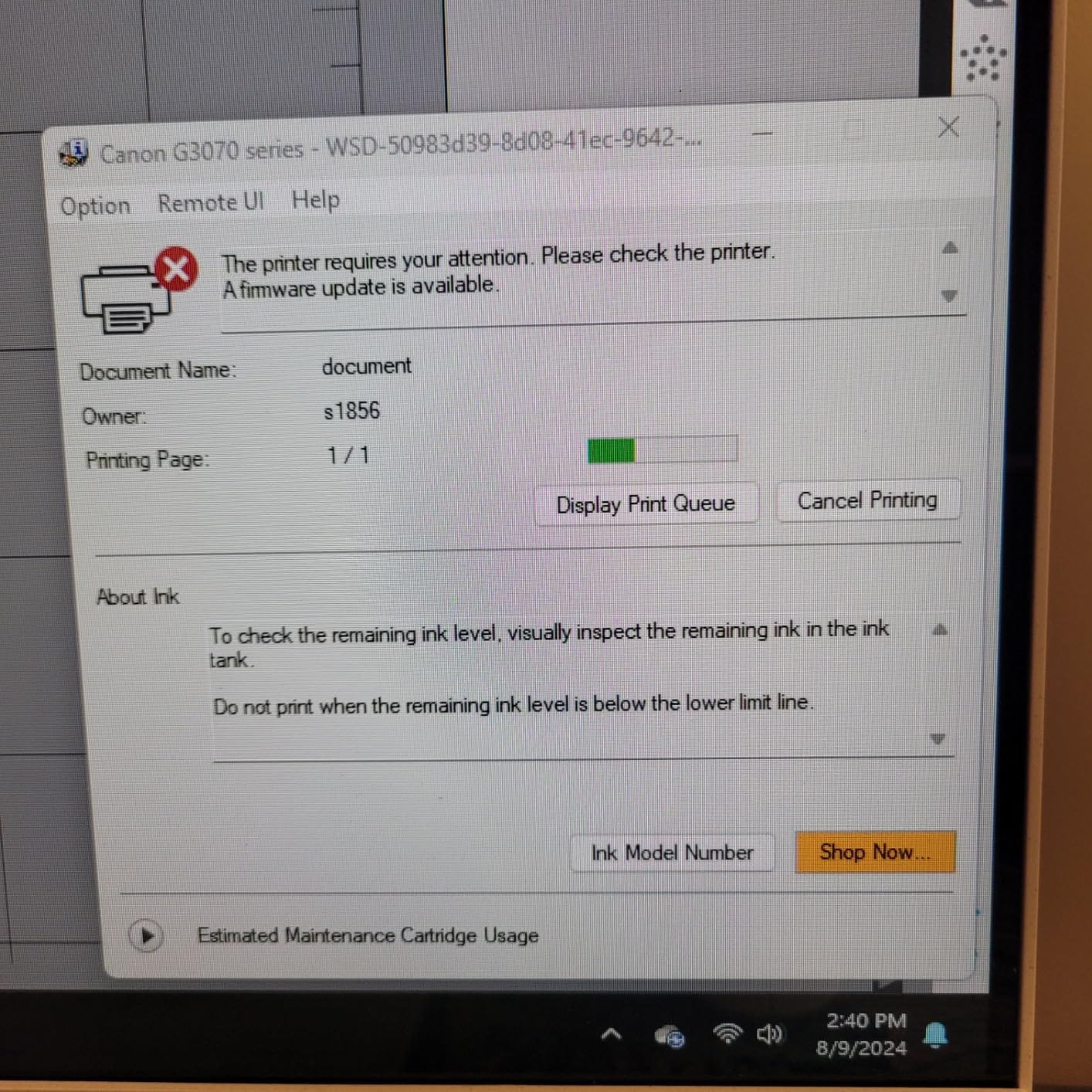 Canon MegaTank G3270 All-in-One Wireless Color Printer customer photo 2