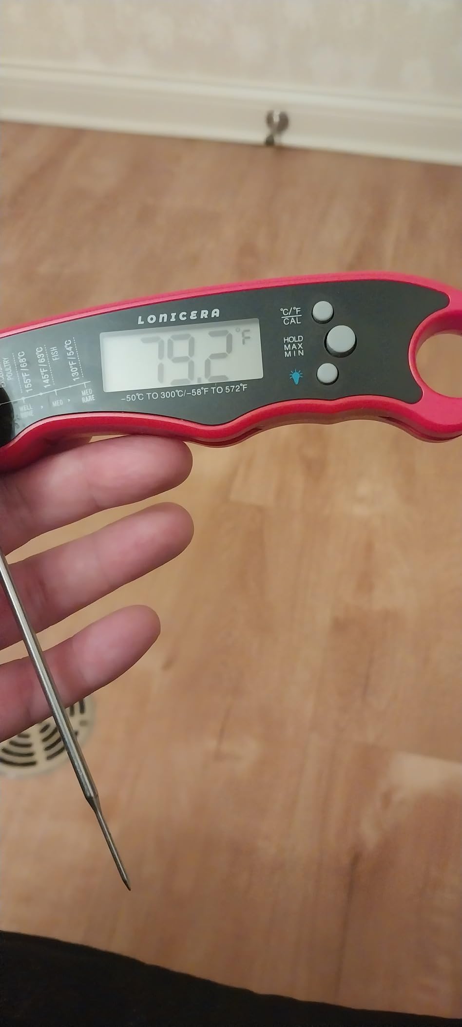 LONICERA Digital Meat Thermometer, 1-4 s Instant Read, Foldable Probe customer photo 2