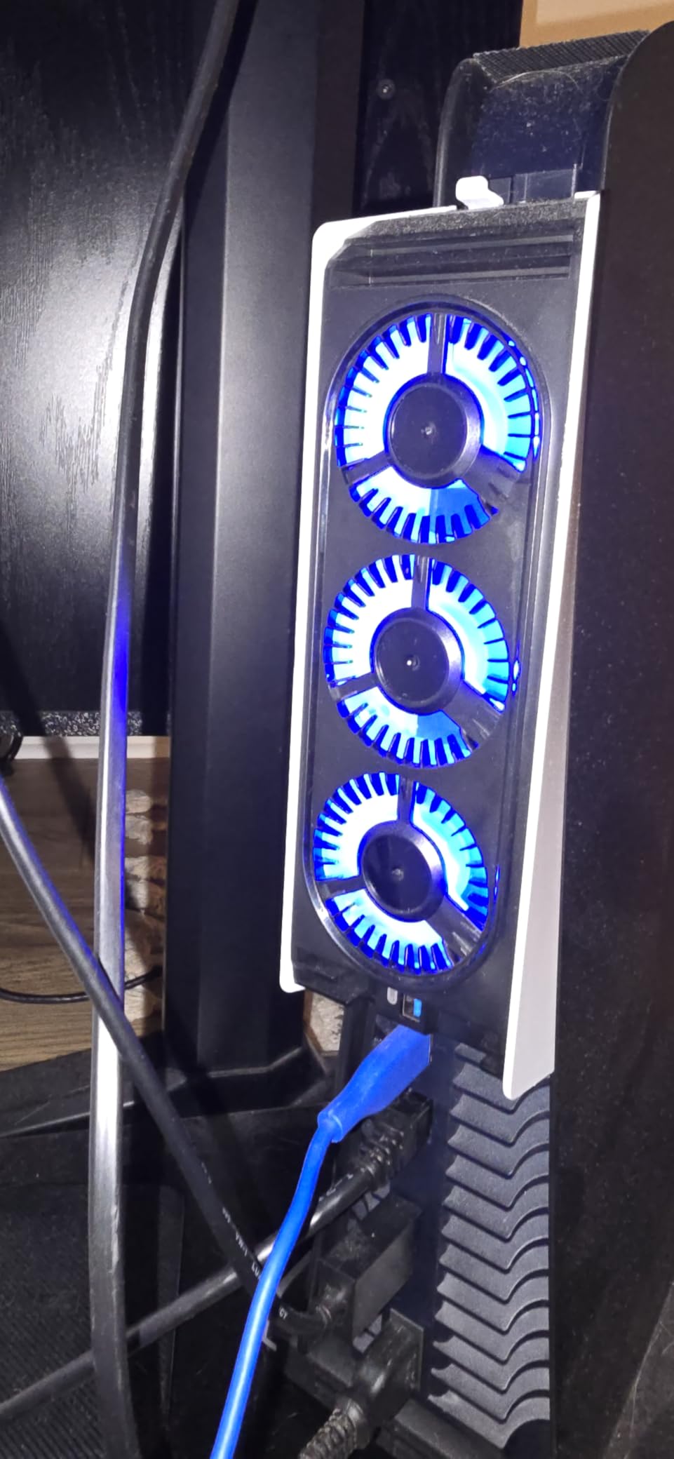 for PS5 Cooling Fan with Led Light,Quiet Efficient Cooling Accessories for PS5 Upgraded Cooler Fan for PlayStation 5 Disc/Digital with USB 3.0 Port,2 Level Speed (Not for PS5 Slim/Pro) customer photo 1