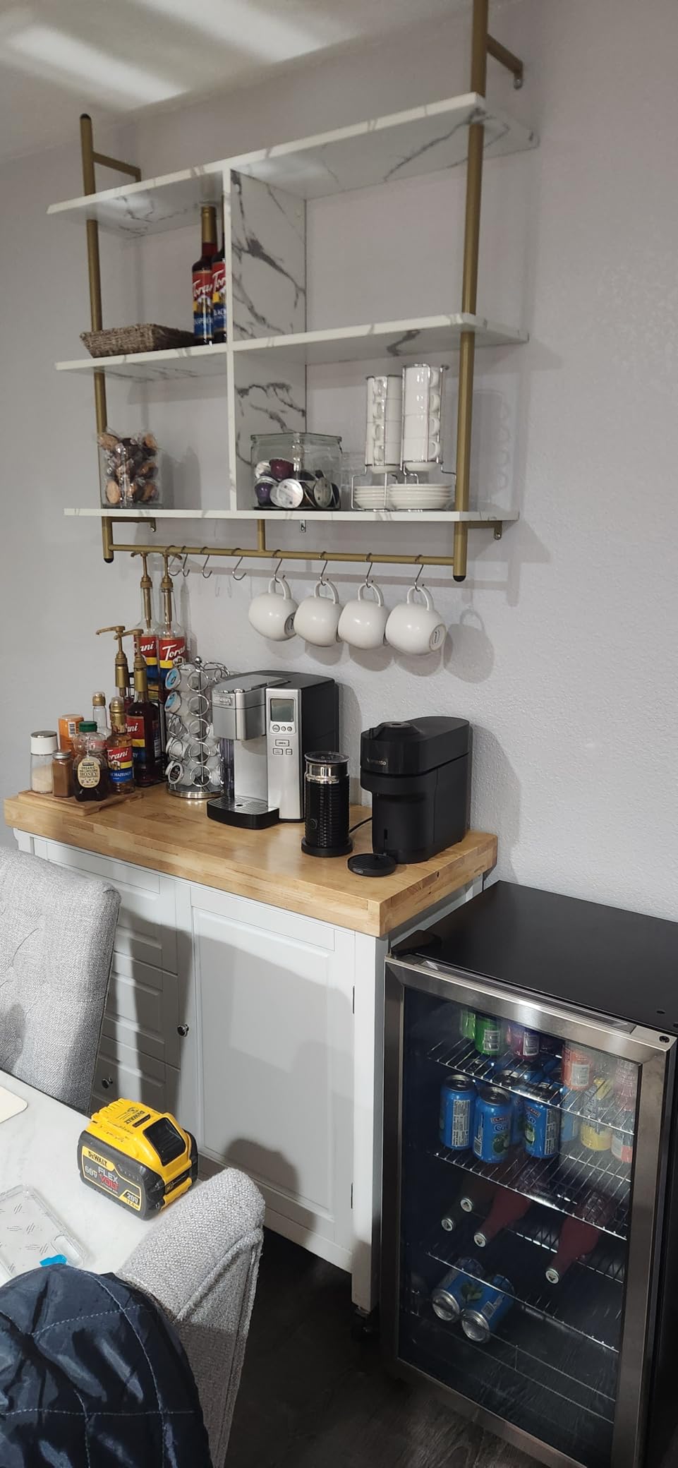 Bestier Kitchen Shelves Wall Mounted Floating Pipe Shelving 3 Tier 41.5
