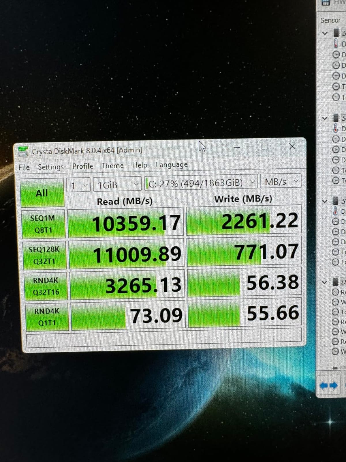 Crucial T700 PCIe Gen5 NVMe 2TB SSD with Heatsink, Up to 12,400MB/s, TLC NAND, Intel & Ryzen Compatible, for Hardcore Gaming & High-Speed Storage, Solid State Drive - CT2000T700SSD5 customer photo 1