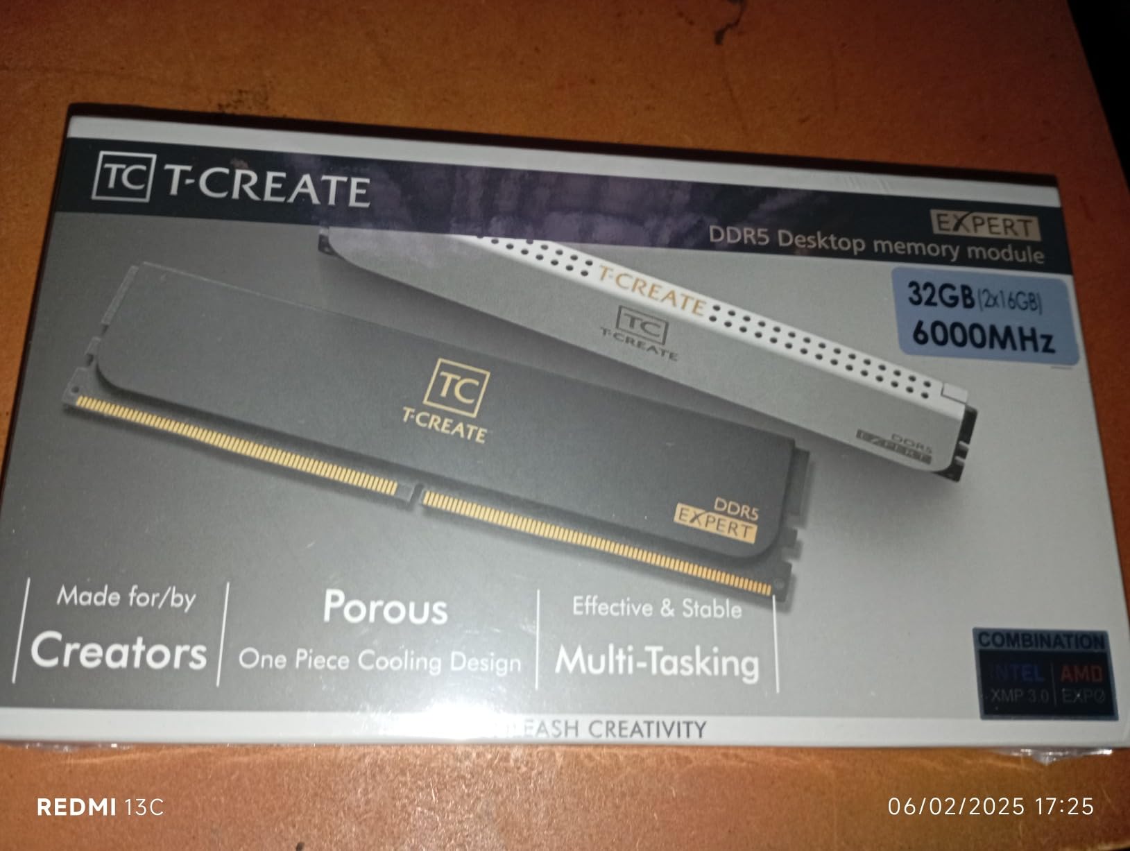 TEAMGROUP T-Create Expert CL30 Overclocking 10L DDR5 32GB Kit (2 x 16GB) 6000MHz (PC5-48000) Intel XMP 3.0 & AMD EXPO Compatible Desktop Memory Module Ram Black - CTCED532G6000HC30DC01 customer photo 1