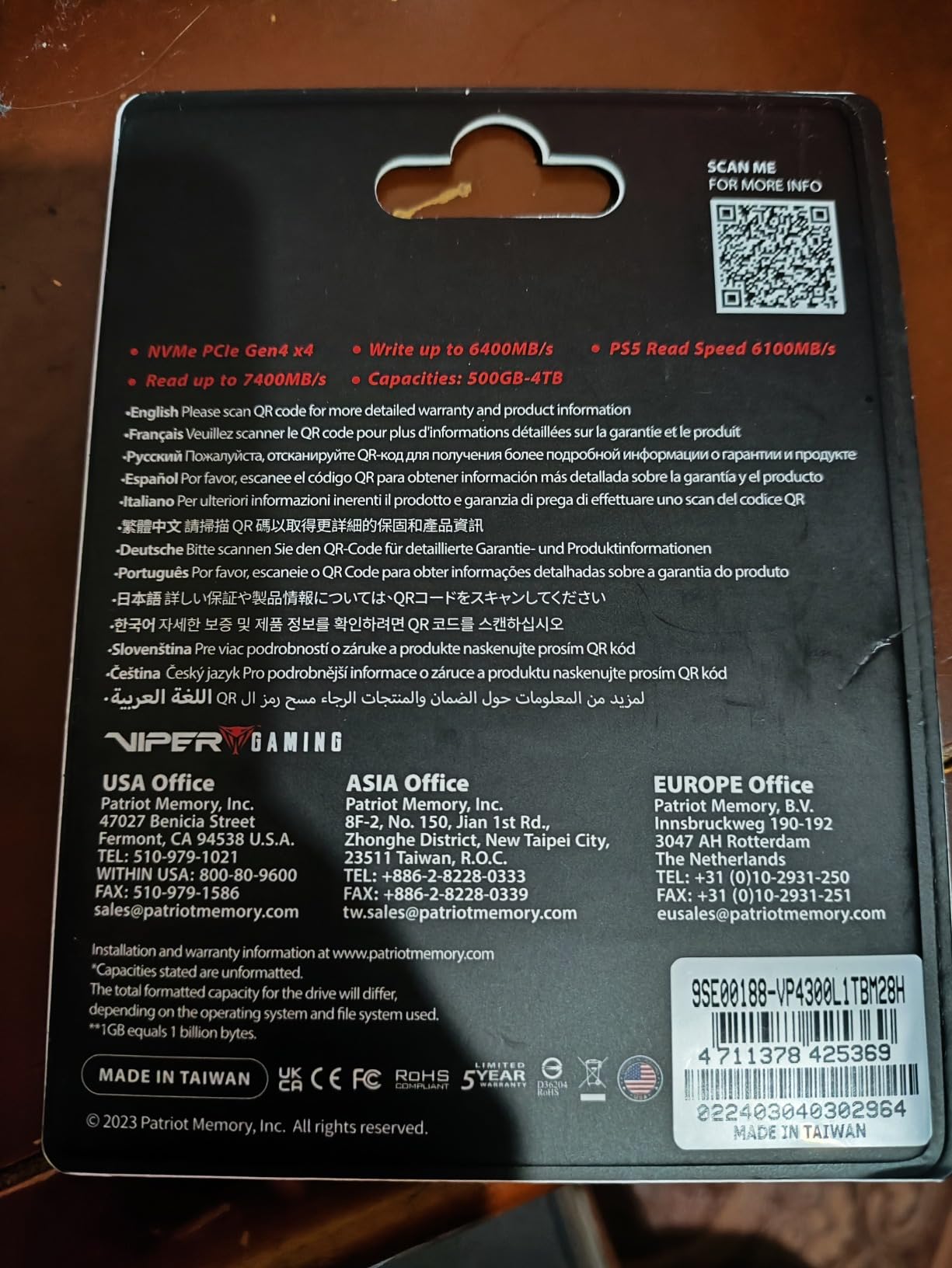 Patriot Viper VP4300 Lite 1TB PCIe Gen4 x4 SSD, Compatible with PS5 customer photo 2