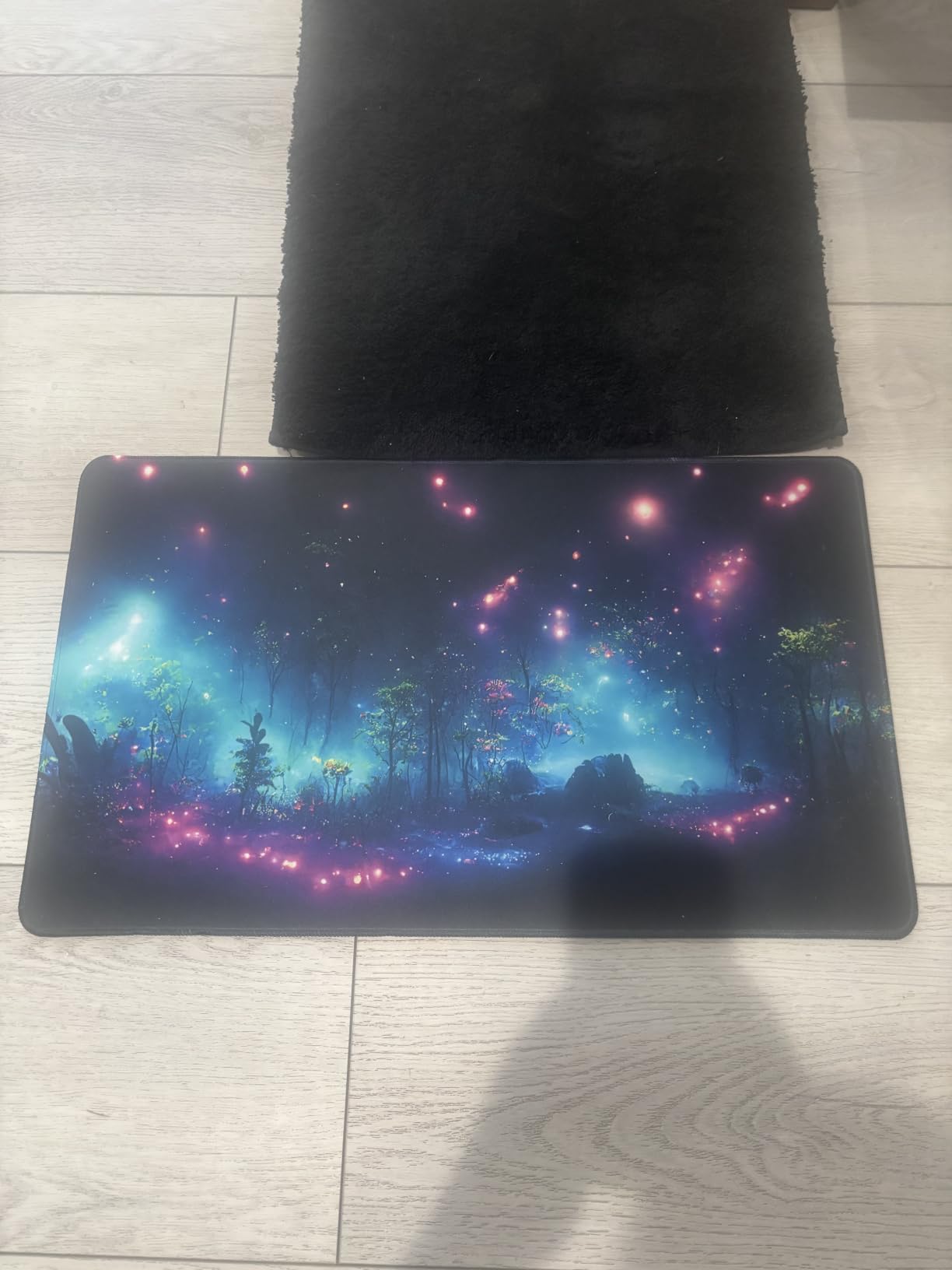 MTG Playmat with Storage Tube & 7-Dice Set - Waterproof TCG Playmat with Stitched Edges, Non-Slip Rubber Card Game Mat (24