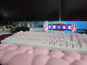Divoom Times Gate - Cyberpunk Gaming Setup Digital Alarm Clock, Smart APP, WiFi Connect, RGB LED Display, Personalized Financial & Bitcoin Dashboard, Pixel Art for Gaming Room & Office Decor, Silver customer photo 1