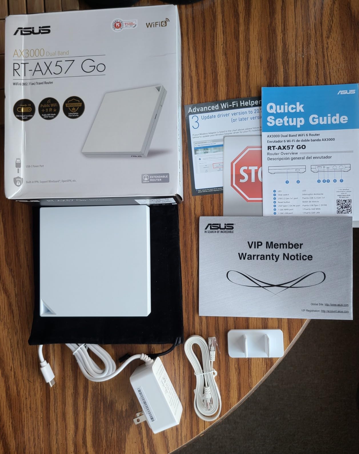 ASUS RT-AX57 GO -AX3000 Dual Band WiFi 6 Portable Travel Router, 4G/5G tethering, Public WiFi (WISP) Mode, Advance Network Security, VPN, AiMesh, Guest Portal, RV/Cruise/Mobile, USB-C Powered. customer photo 2