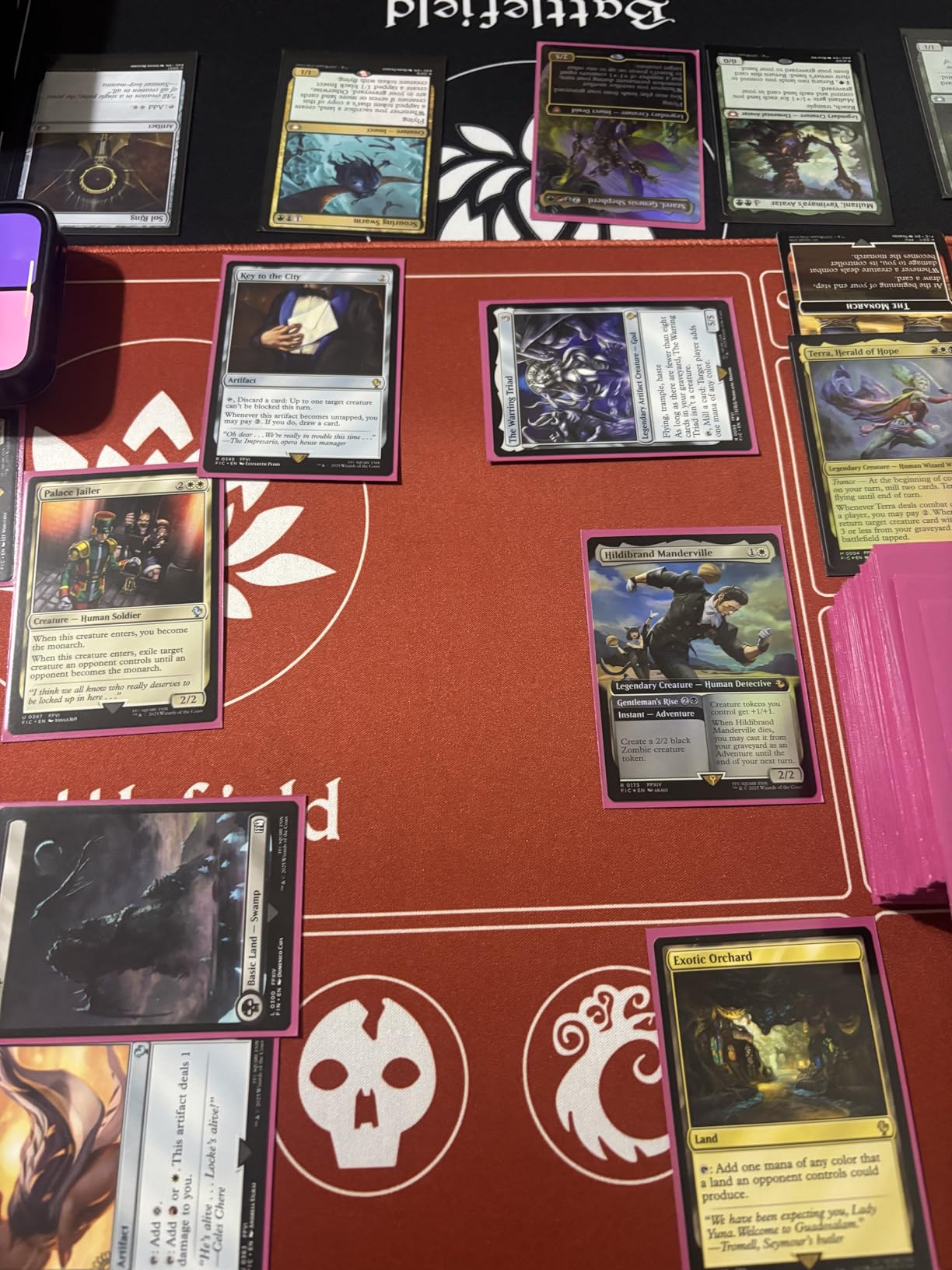 Biouai MTG Playmat for TCG Card Playing Game - 2Pcs Black Stitched Play Mat with Tube for Cards Gameplay, MTG, Yugioh, Magic The Gathering (24 x 14 inch) customer photo 2