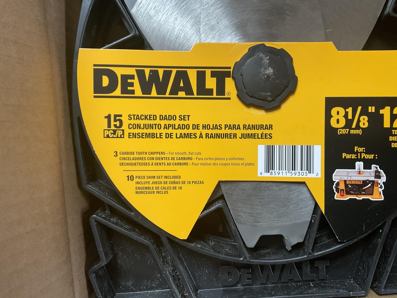 DEWALT Stacked Dado Saw Blade 8 Inch 12 Tooth (DW812DADO) customer photo 1