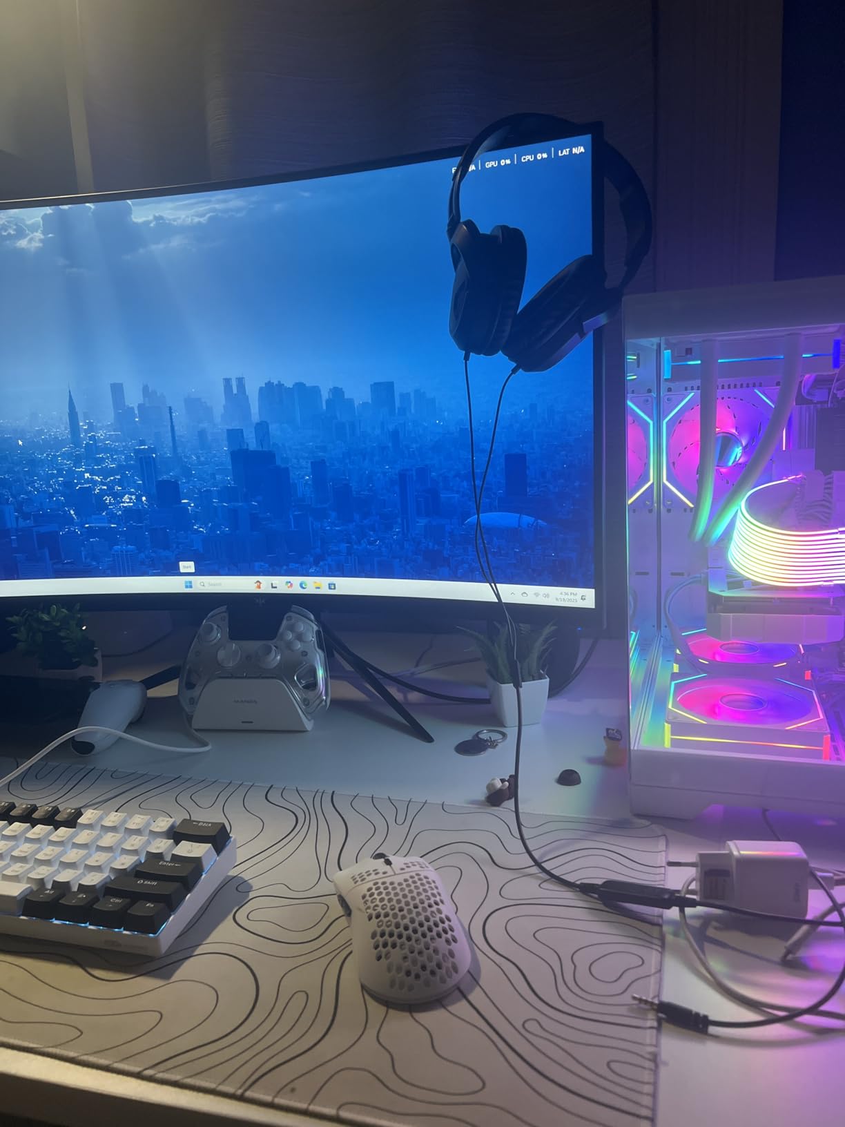 White Gaming Desktop PC, AMD Ryzen 7 5700X 3.4GHz, GeForce RTX 5060 8GB, 32GB DDR4 RAM, 1TB PCIe SSD, 240mm AIO Liquid Cooler, WiFi Bluetooth, ARGB Fans with Software Control, Windows 11 customer photo 1
