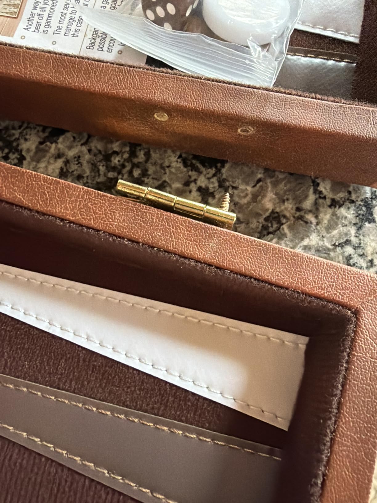 Backgammon Board Game, Deluxe Leather Like Case, Felt Interior, Brown, Classic Backgammon Game, Popular Board Game, Board Games (Medium (15