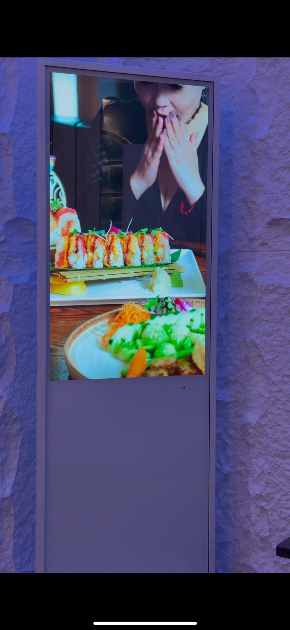 JIYANG 65 Inch 4K Touchscreen Digital Signage Display Kiosk, Indoor Floor Standing LCD Advertising Display with Android Media Player, HDMI/USB/WiFi Input Auto Split Screen(Black customer photo 1