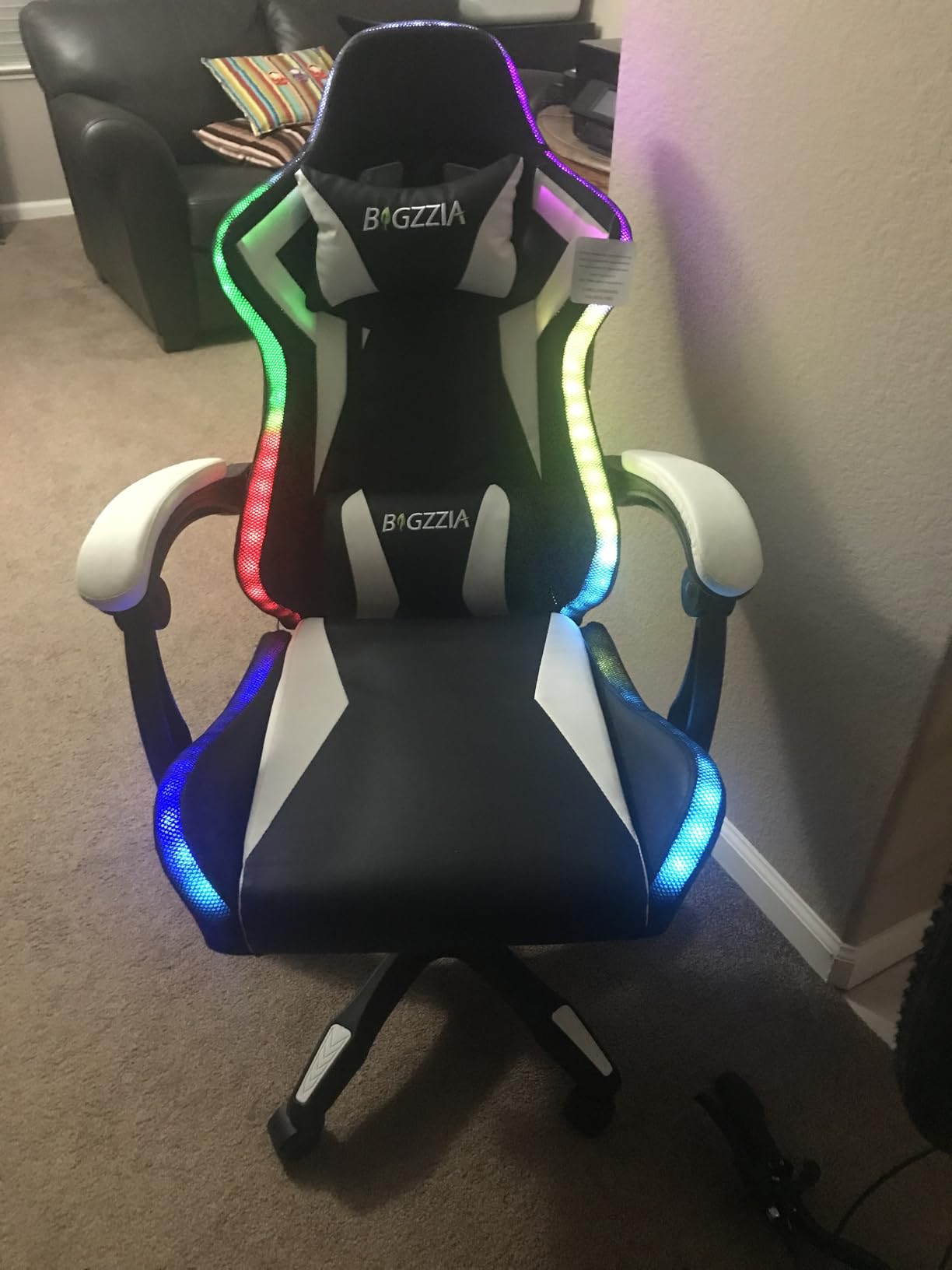 Racingreat RGB Gaming Chair for Adults & Kids, Lumbar Support, Black customer photo 2