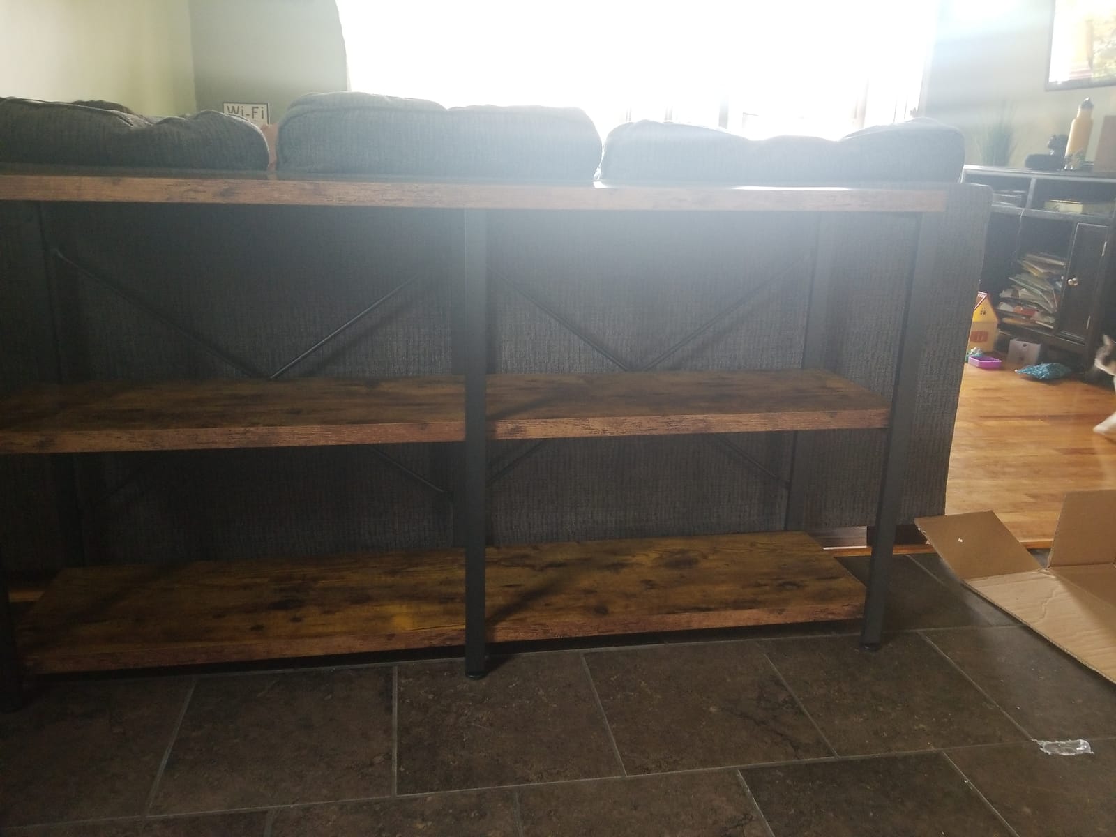 IRONCK Console Table, 3-Tier 70.8 in Entryway Table, Vintage Brown customer photo 1