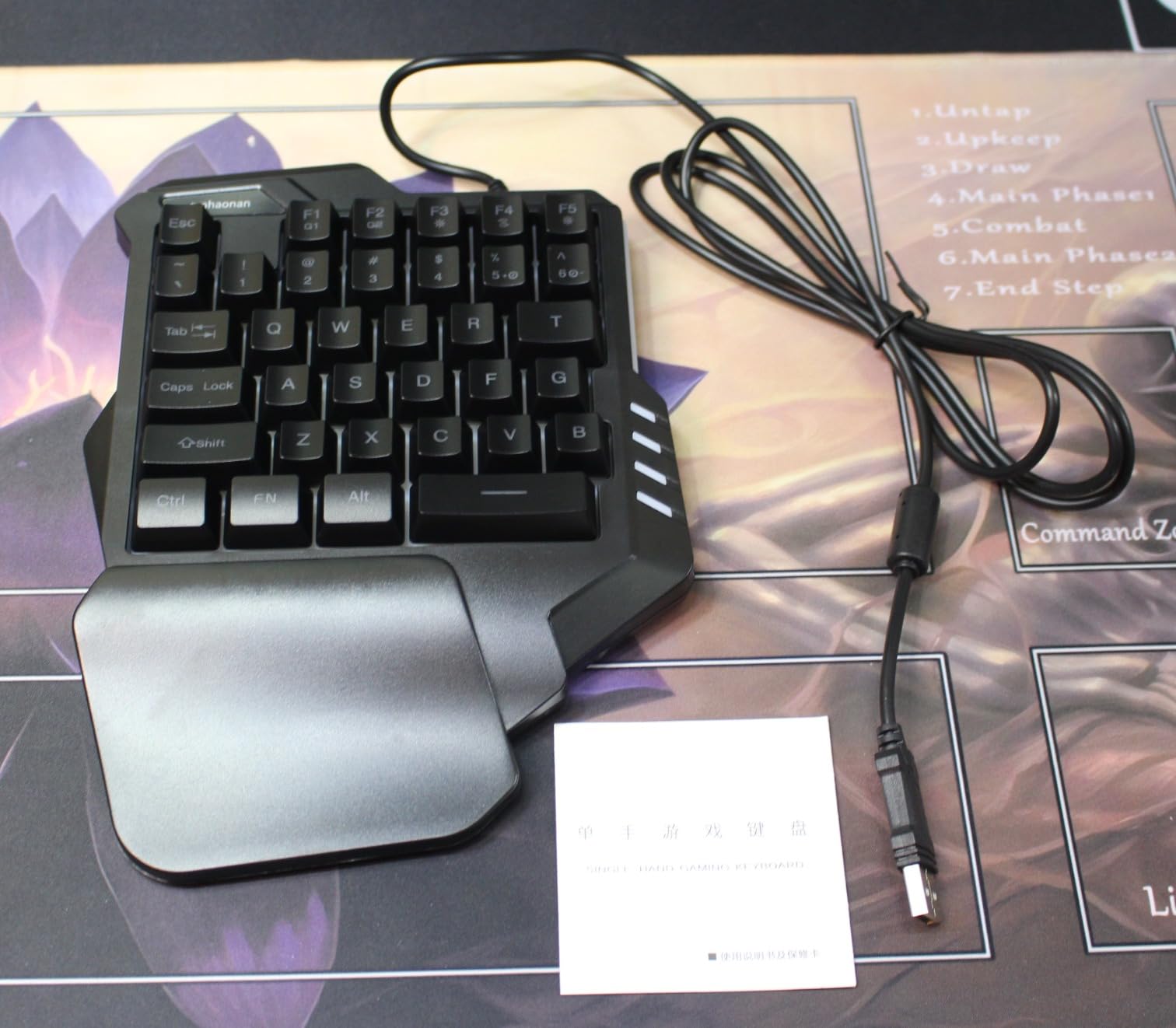 RGB One Handed Keyboard, Wired Gaming Backlit 35 Keys, Mini Portable Keyboard for PS4 Xbox PC, 8 Lightning Modes customer photo 1