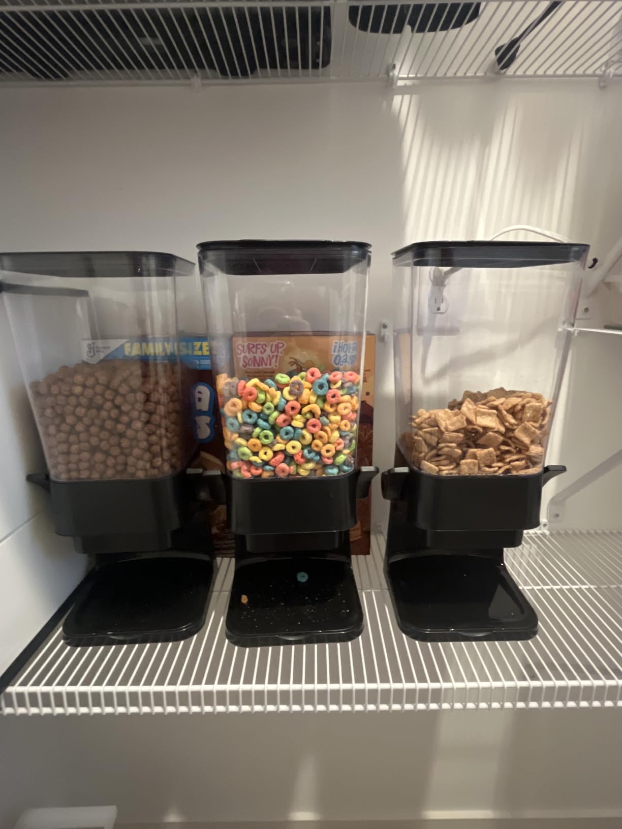 Cereal Dispenser Countertop 2Pcs, Cereal Containers Storage Snack Dispenser for Pantry, 3.2L Dry Food Dispenser for Grains, Nuts, Snack,Oatmeal, Pet food, White customer photo 2