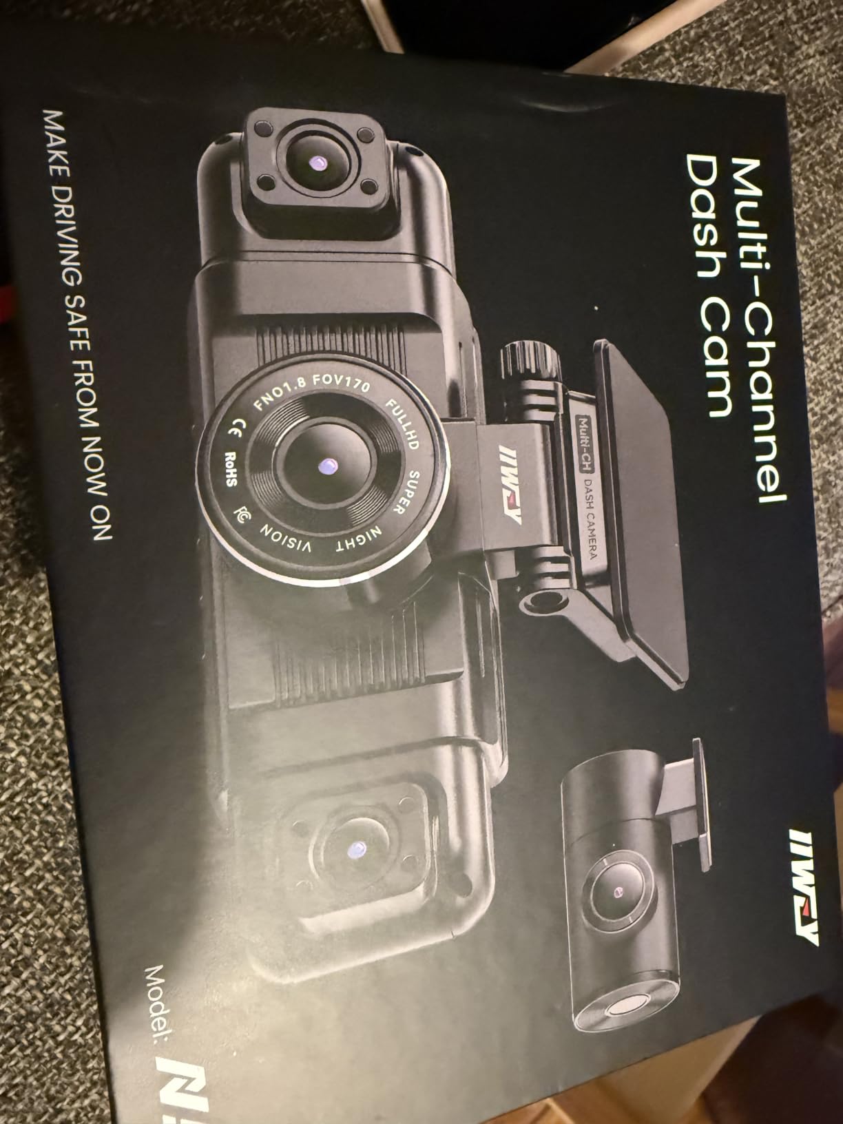 IIWEY N5 4 Channel Dash Cam for Cars, 360° View 2K Front 1080P Rear Inside customer photo 2
