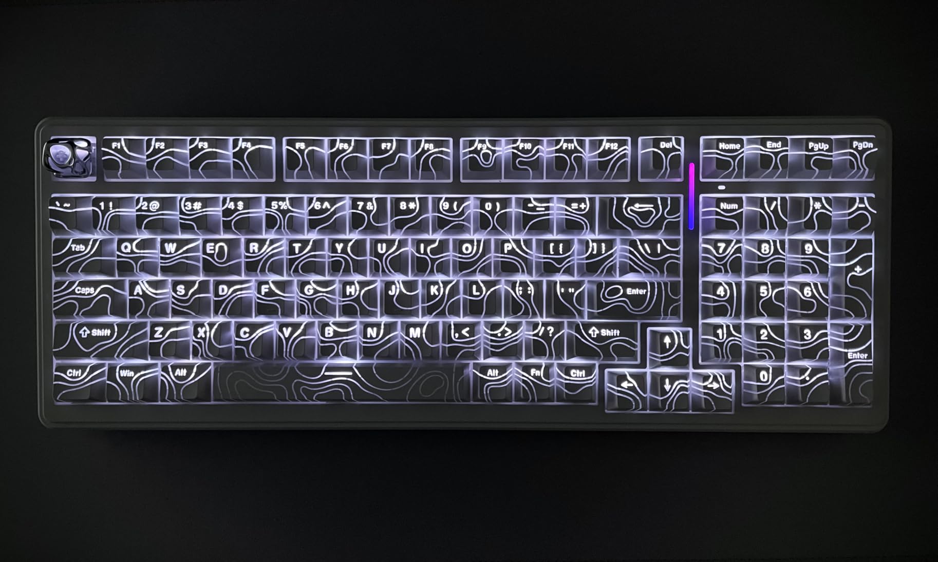 dagaladoo Shine Through keycaps,Double Shot PBT keycap,Topographic customer photo 1
