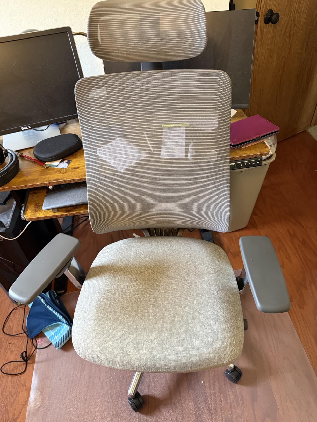 COLAMY Ergonomic Mesh Office Chair,High Back Computer Executive Desk Chair,Lumbar Support with Adjustable Headrest and 4D Arms, Slide Seat, Tilt Lock-Black customer photo 2