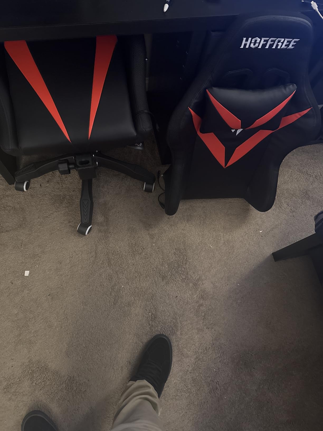 RGB Gaming Chair with Speakers Massage Ergonomic Computer Chair Blue+Black customer photo 1