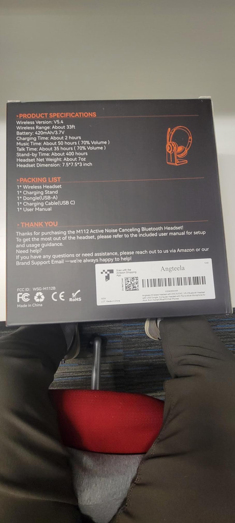 Upgrade ANC & ENC Wireless Headset with Mic for Work(Flip-to-Mute & Dongle) customer photo 2