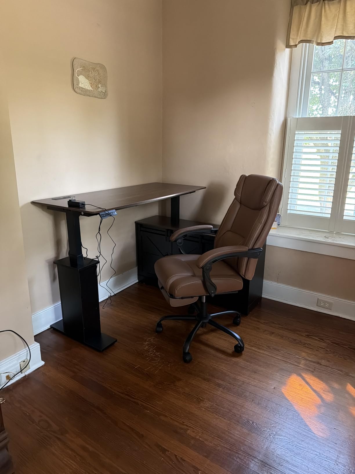 SEDETA Farmhouse 55 inch L Shaped Standing Desk with Storage Drawers customer photo 2
