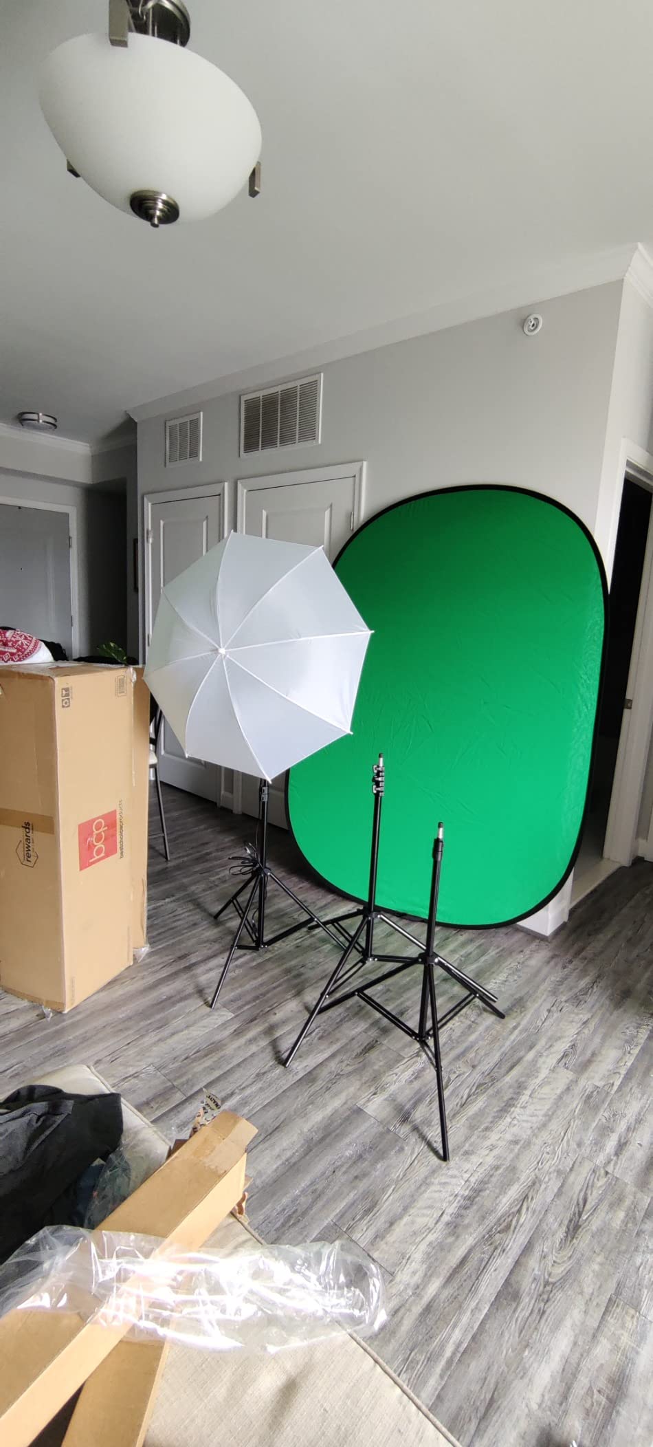 EMART Blue Green Screen Backdrop Kit, 5x6.5ft Portable T-Shape customer photo 1