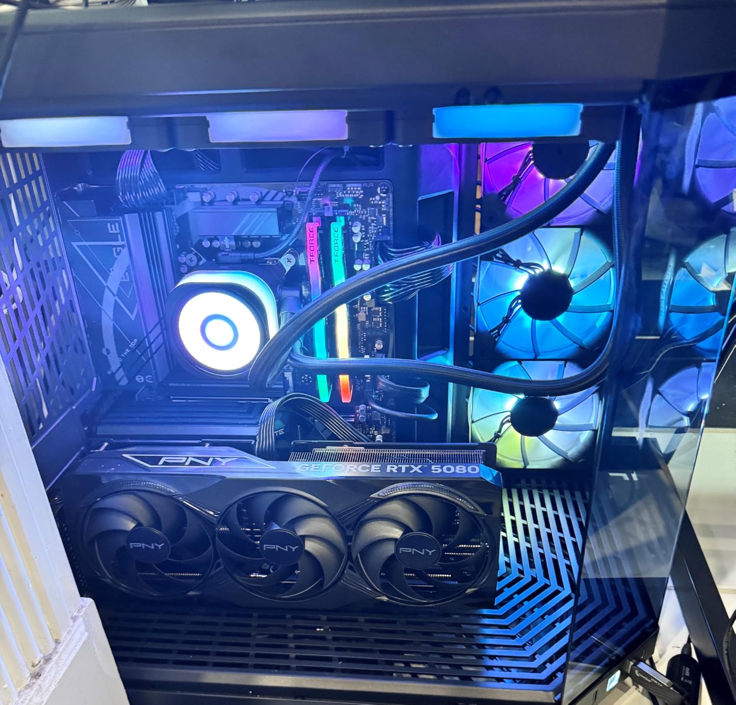 Velztorm Black Praetix Custom Built Y60 Gaming Desktop PC (GeForce RTX 5080 16GB (Beats 4090), Liquid Cooled Intel i9-14900K, 64GB DDR5, 2TB PCIe SSD, 1000W PSU, WiFi 6E, Win 11 Pro) customer photo 1