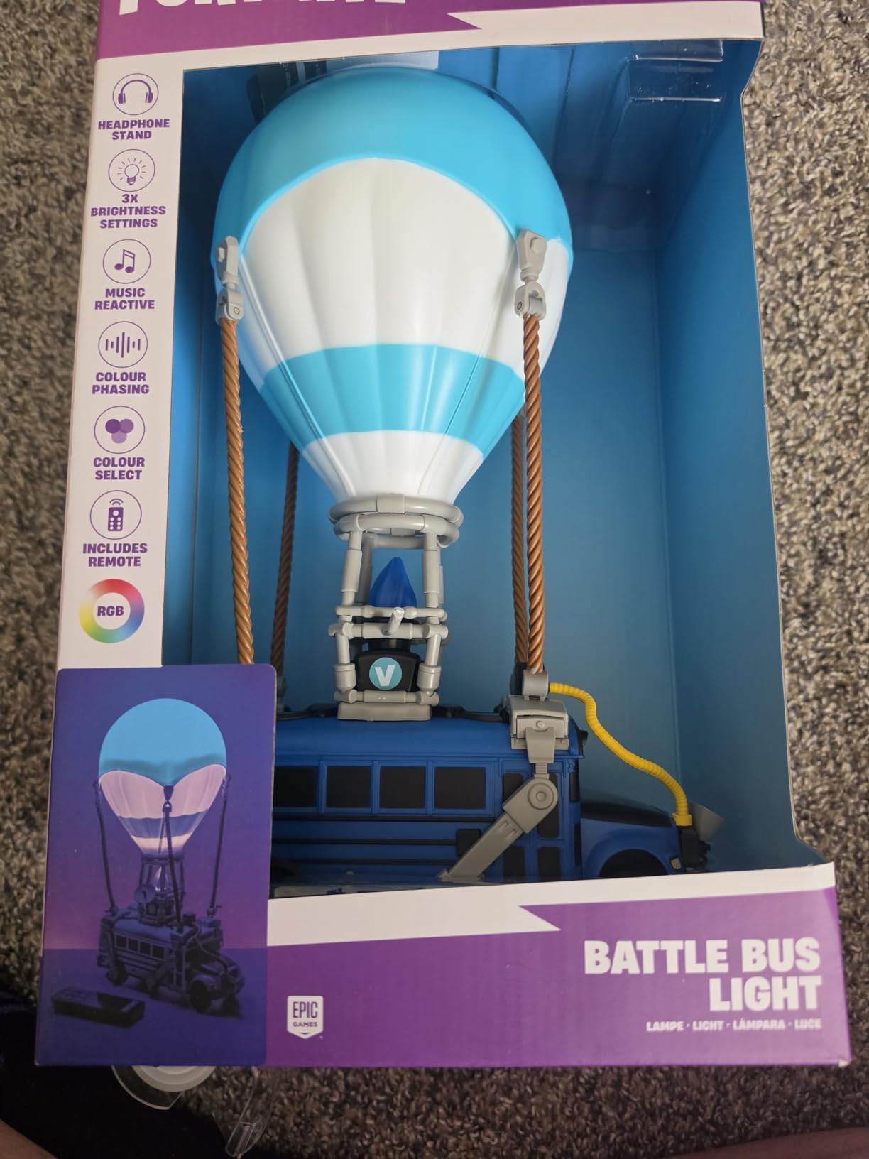 Paladone Fortnite Battle Bus Light, Officially Licensed Color Changing LED Gaming Lamp with Headphone Stand for Gamer Rooms, Bedrooms, Homes, Gift Idea customer photo 2