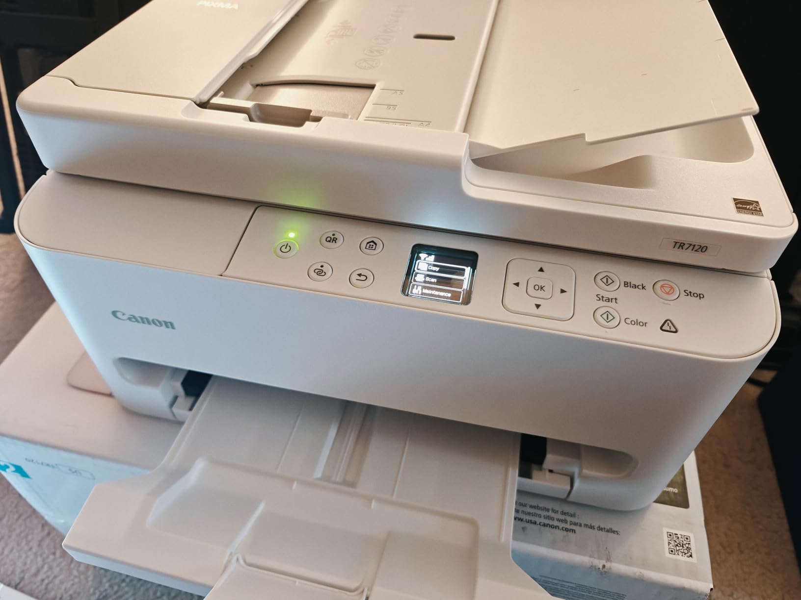 Canon PIXMA TR7120 Wireless Color Inkjet Printer, Duplex Printing, White – Home Printer with Copier/Scanner, Auto Document Feeder, Compact Design, Intuitive Control Panel customer photo 1