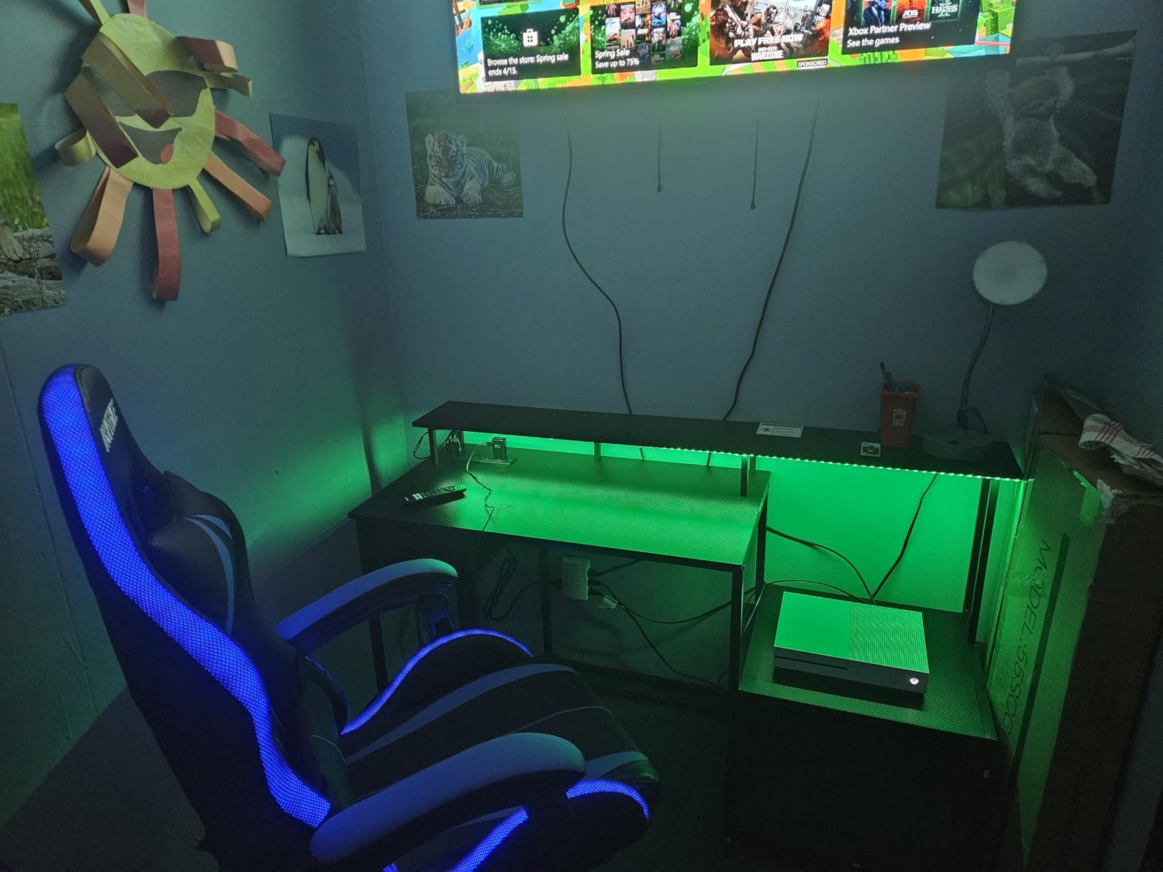 RGB Gaming Chair with Bluetooth Speakers and LED Lights Computer Chair-Red customer photo 2