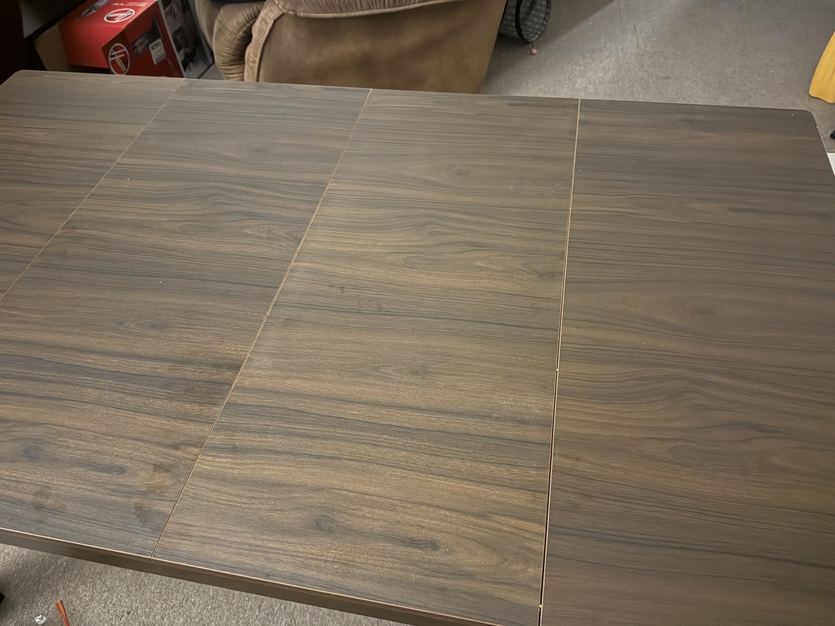 MOUMON 63” Board Game Table for 4-6 Players, Gaming & Dining Table with Removable Tabletop and Felt Pad for Poker Card, Dinner, 55” x 29” Play Area, Rectangular, Walnut, 63”W x 37.4”D x 29.7”H customer photo 1