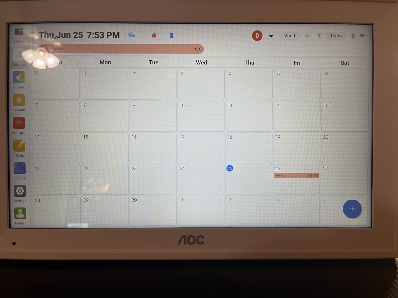 AOC Digital Calendar Wall Touch Screen, 15.6