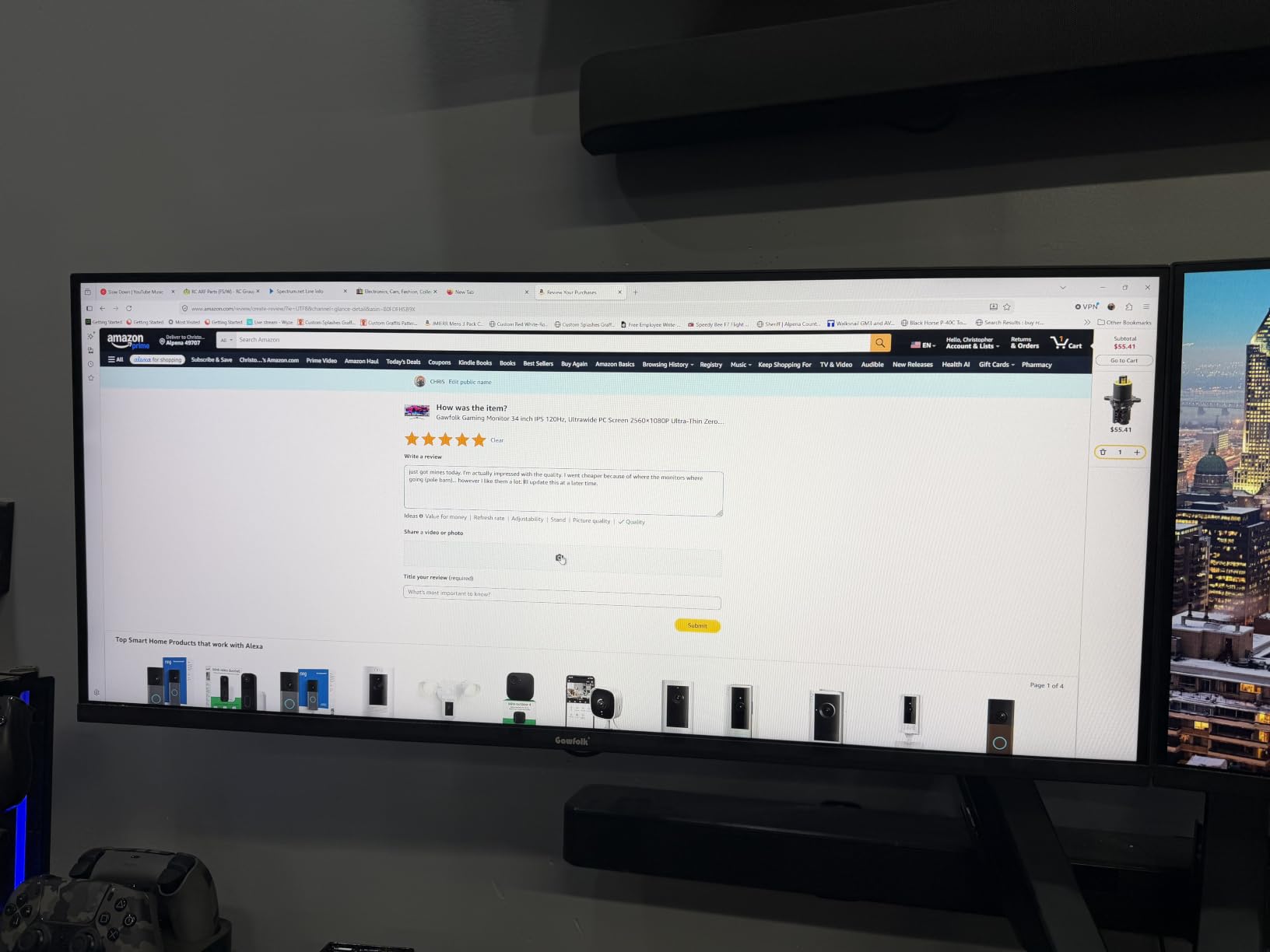 Gawfolk 4K Curved Monitor 32 Inch, 4K 120Hz 1500R Gaming Monitor VA Panel customer photo 1