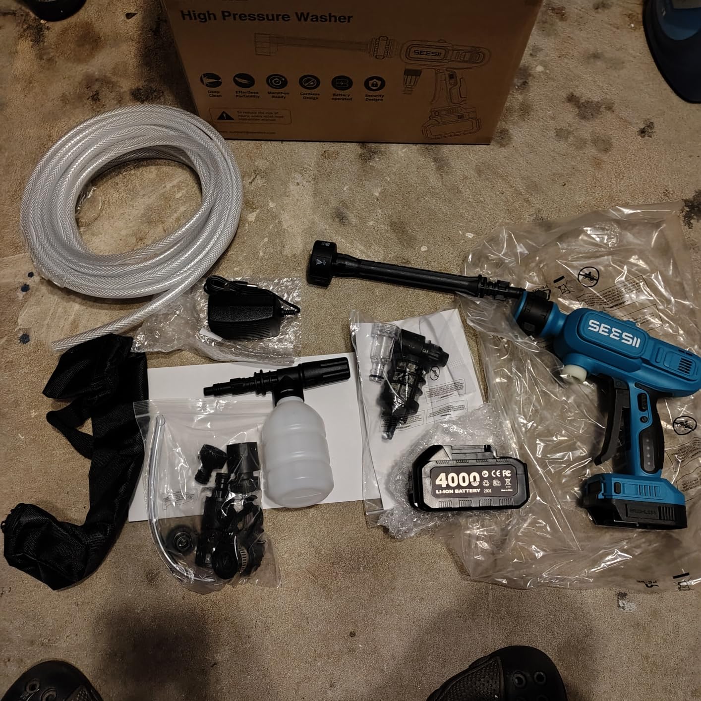 SEESII Cordless Pressure Washer 1250PSI, Portable Power Washer customer photo 2