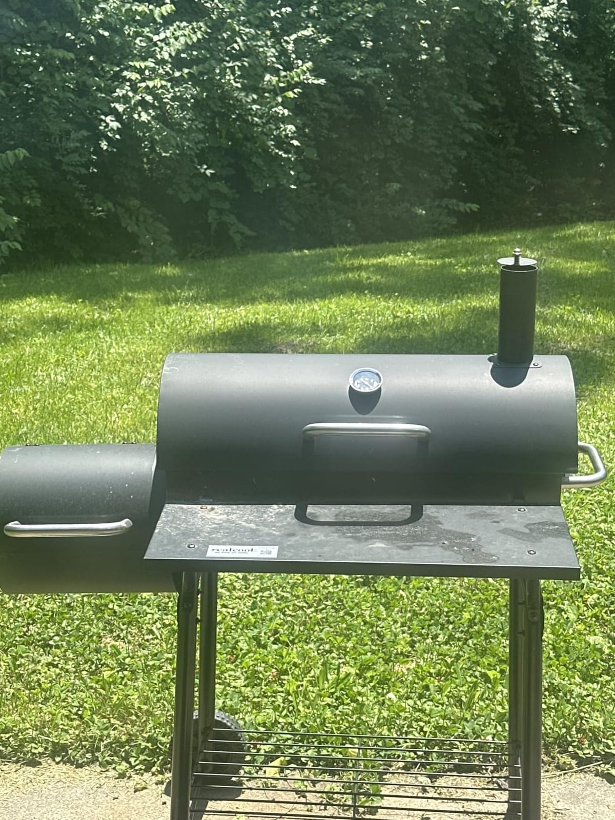 Realcook Charcoal Grill with Offset Smoker: Spacious Barrel Charcoal Grills customer photo 2