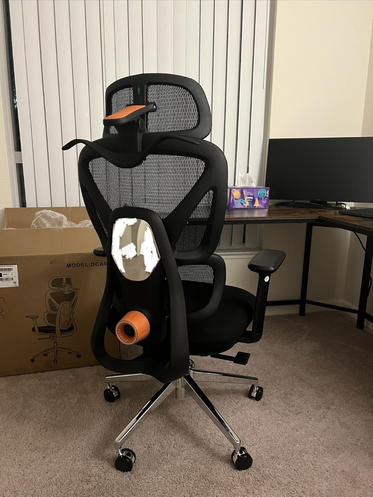 Ergonomic Mesh Office Chair, Desk Chairs with Adjustable Lumbar Support, 4D Flip-up Arms & 3D Headrest, Comfy High Back Breathable Mesh Computer Chair for Home Office, 400lbs (Black) customer photo 2