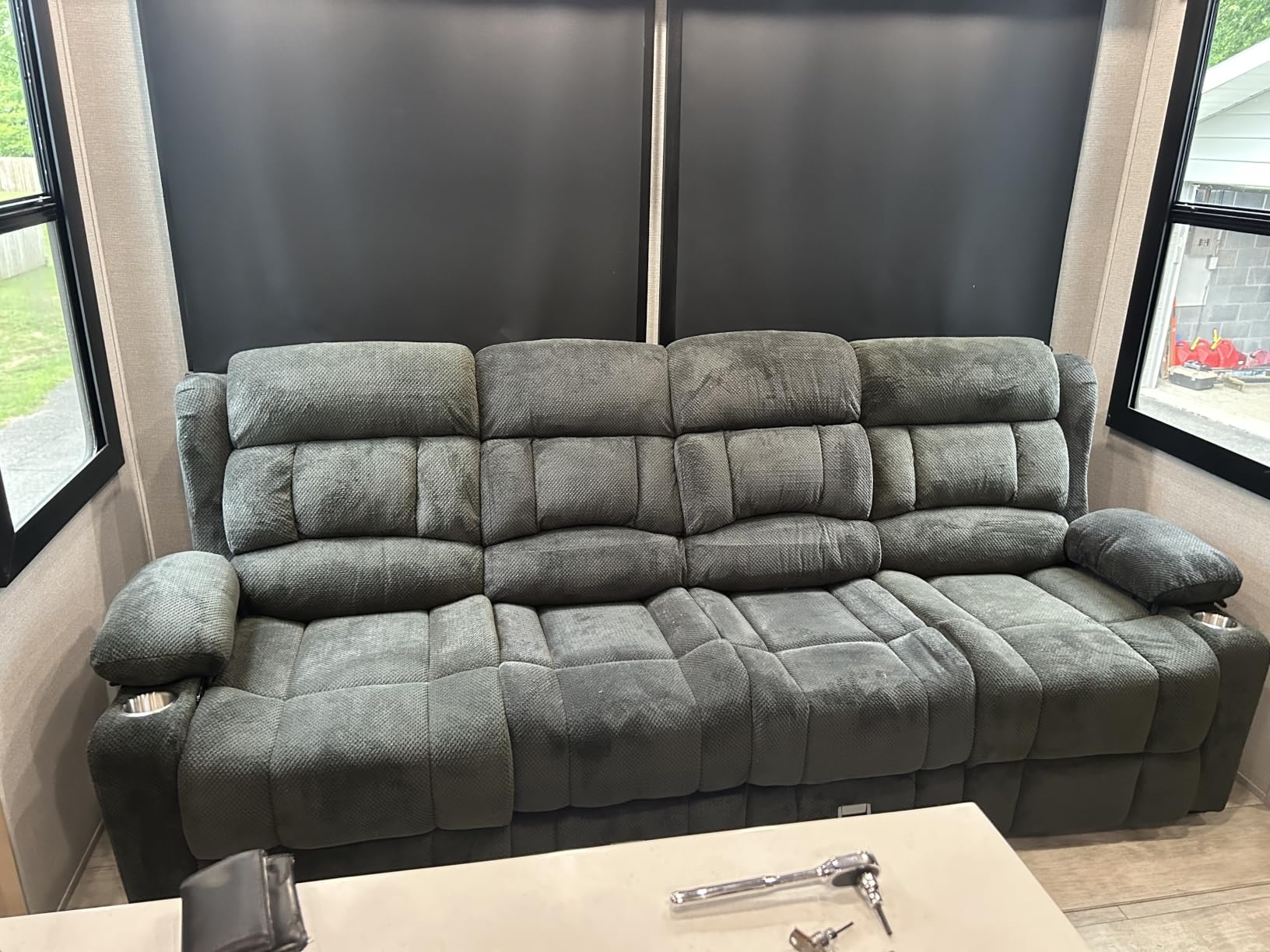 Dresegmt Power Loveseat Recliner Sofa, Wall Hugger Reclining Loveseat Couch customer photo 1