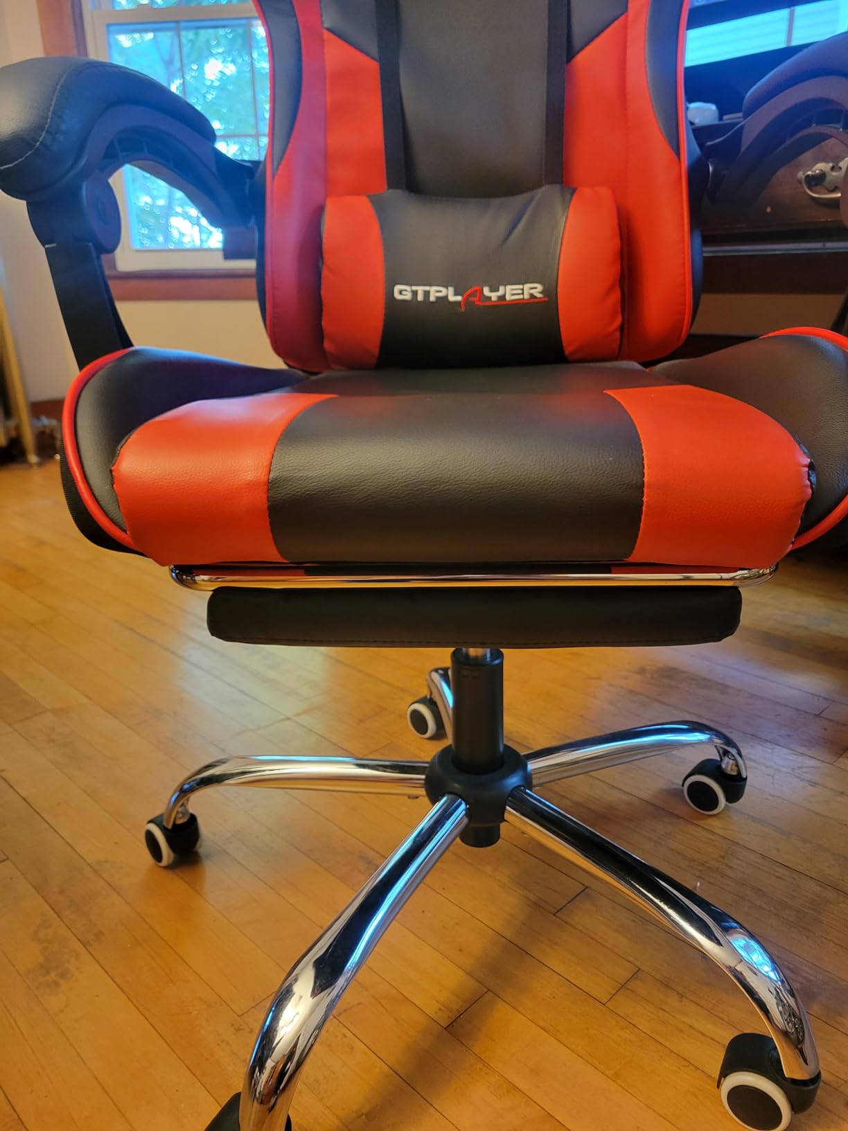 GTPLAYER Gaming Chair, Computer Chair with RGB LED Lights, High Back Ergonomic Chair for Adults with Footrest and Linkage Armrests& Headrest Lumbar Support (w/BT Speakers) customer photo 1