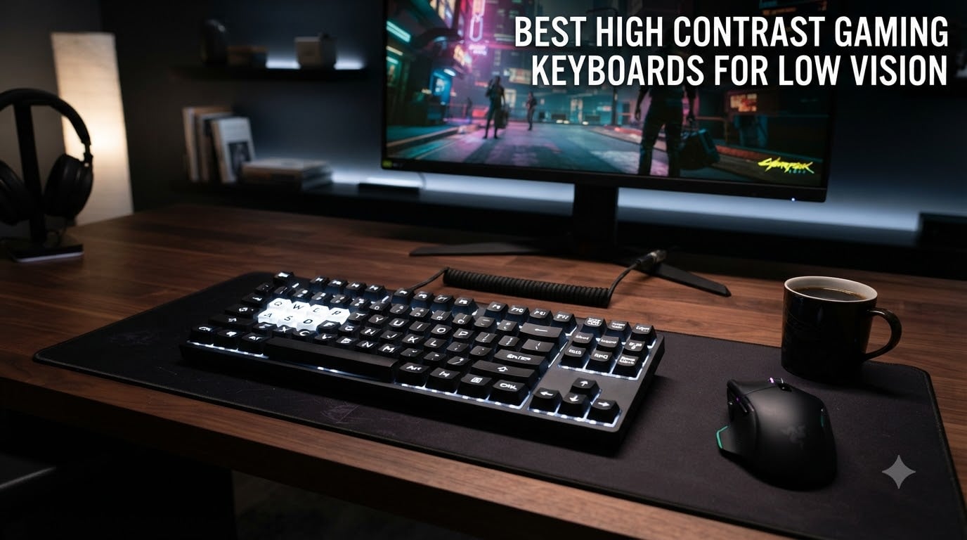 best high contrast gaming keyboards for low vision