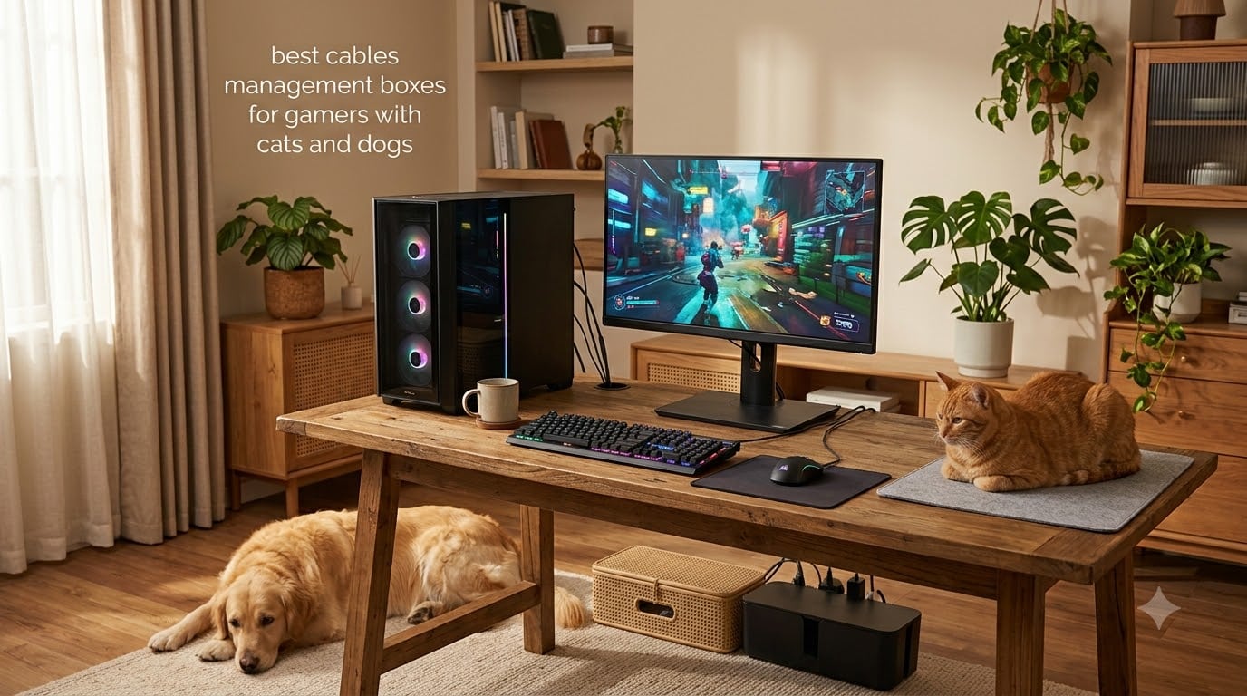 best cables management boxes for gamers with cats and dogs