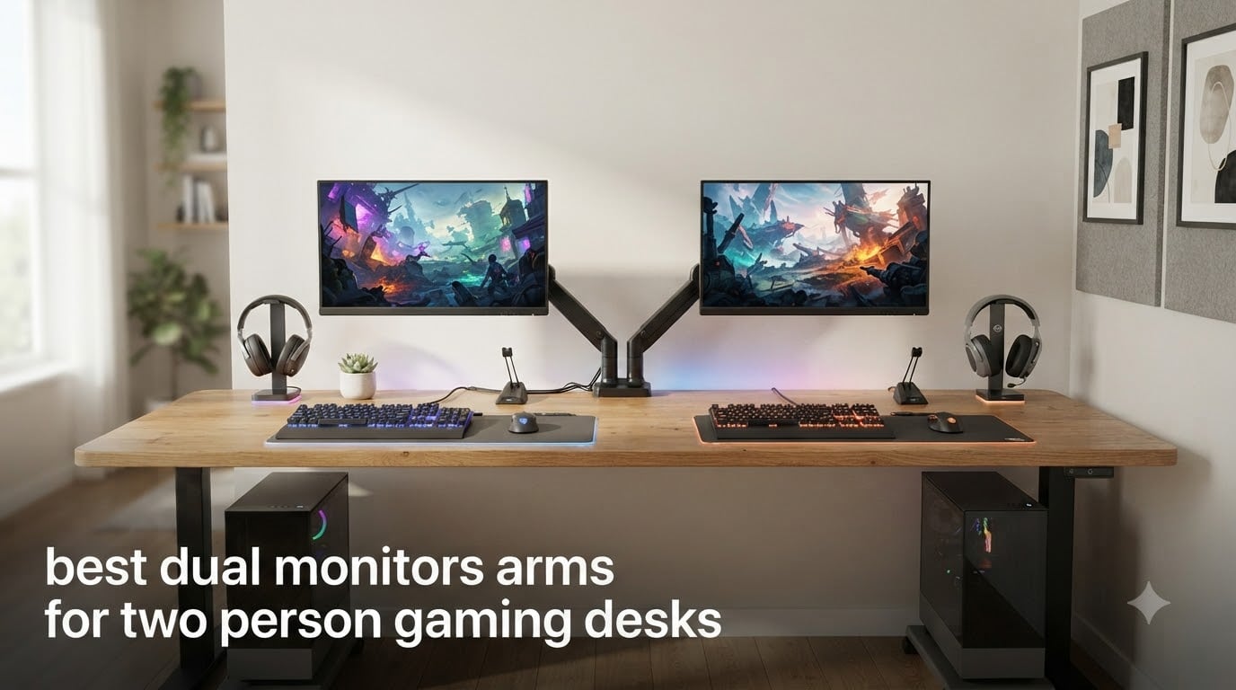 best dual monitors arms for two person gaming desks