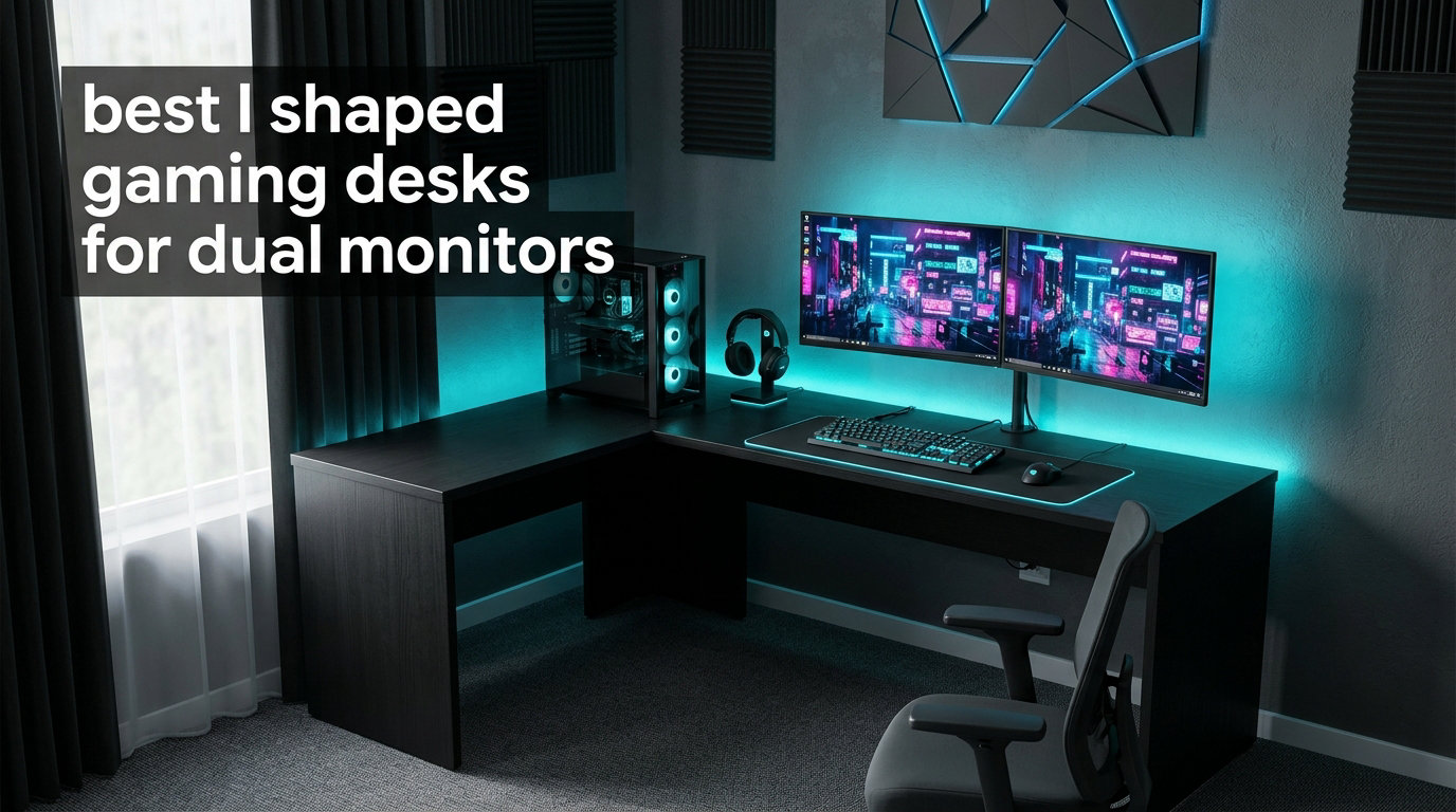 best l shaped gaming desks for dual monitors