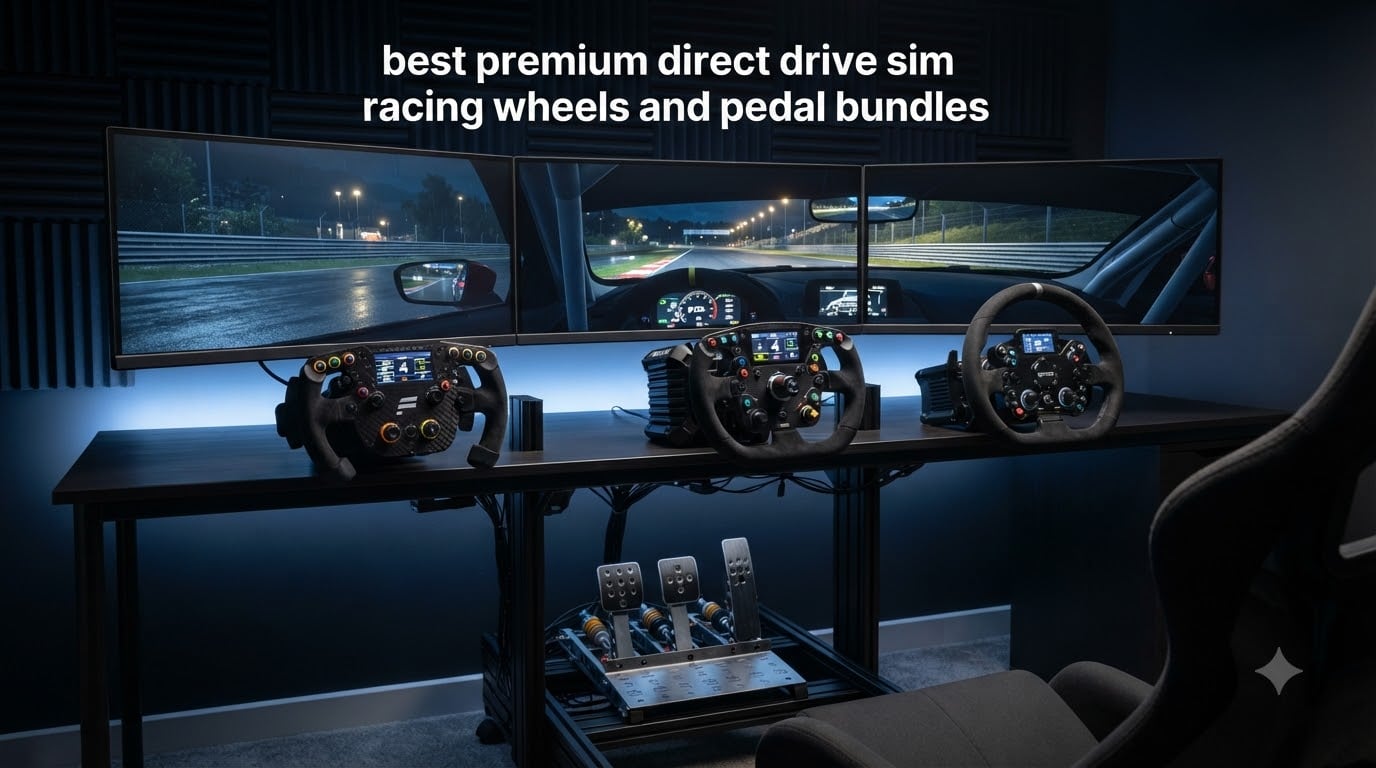 best premium direct drive sim racing wheels and pedal bundles
