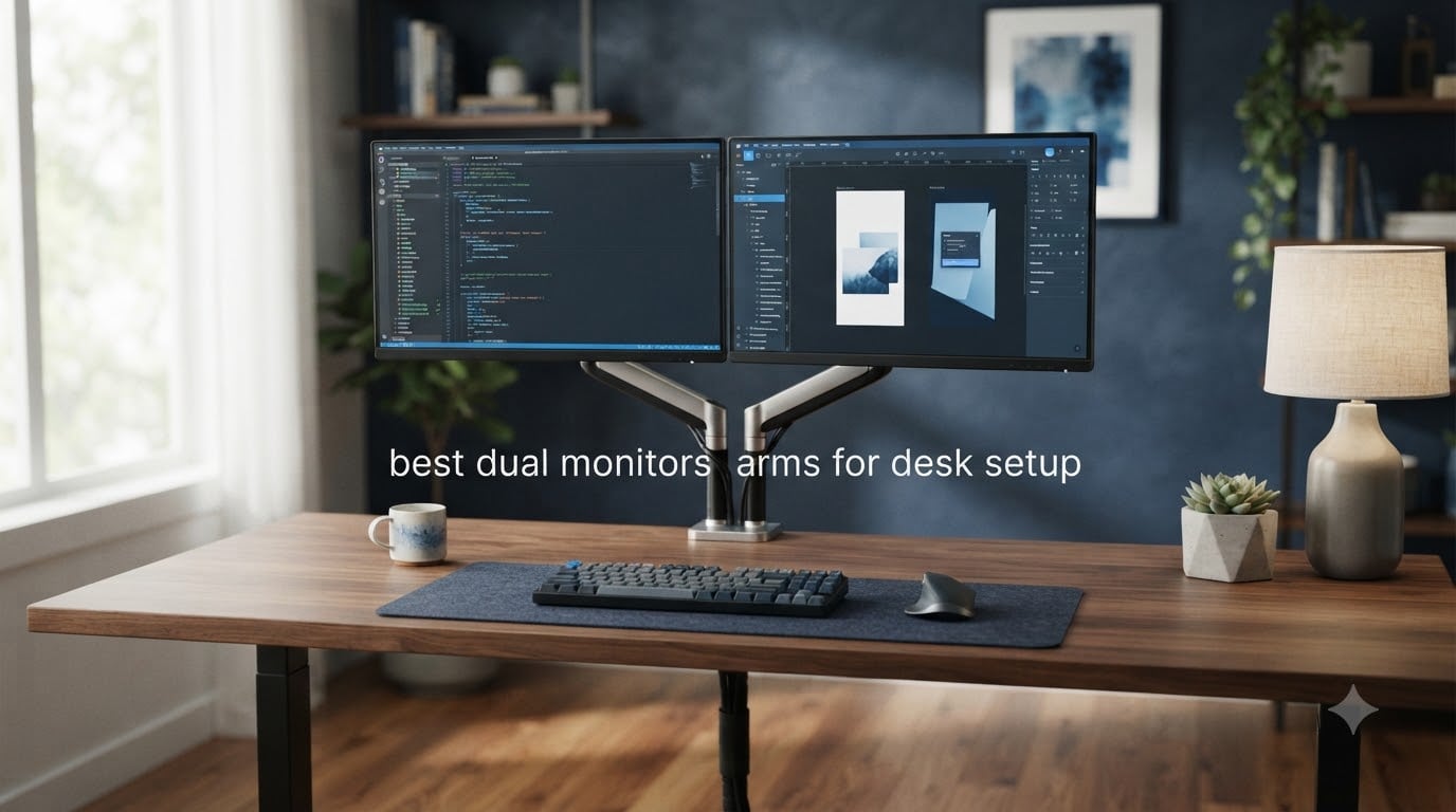 best dual monitors arms for desk setup