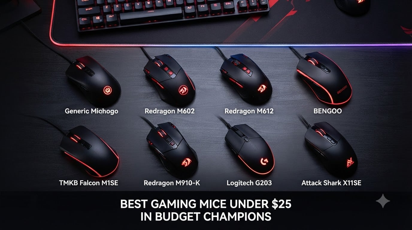 best gaming mice under $25 in budget champions